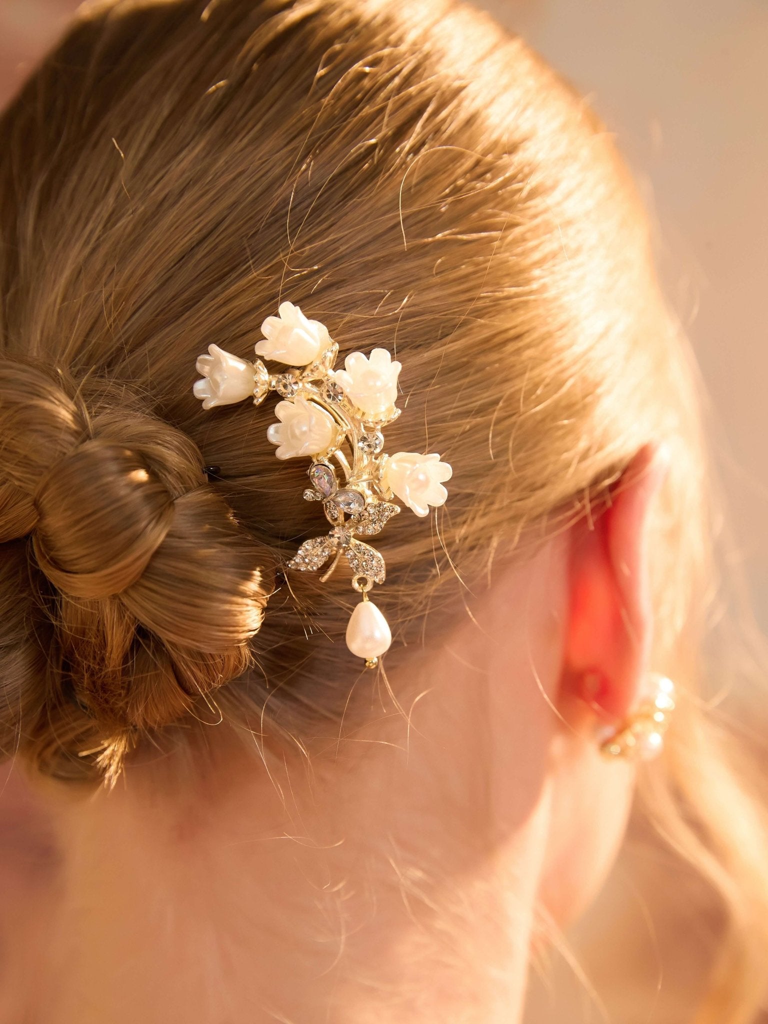 Genevieve French Hair PinHAIRJewelryBlossomuniqueflowerearringsgiftforhermothergiftdaughtergiftbirthdaygiftanniversarygift
