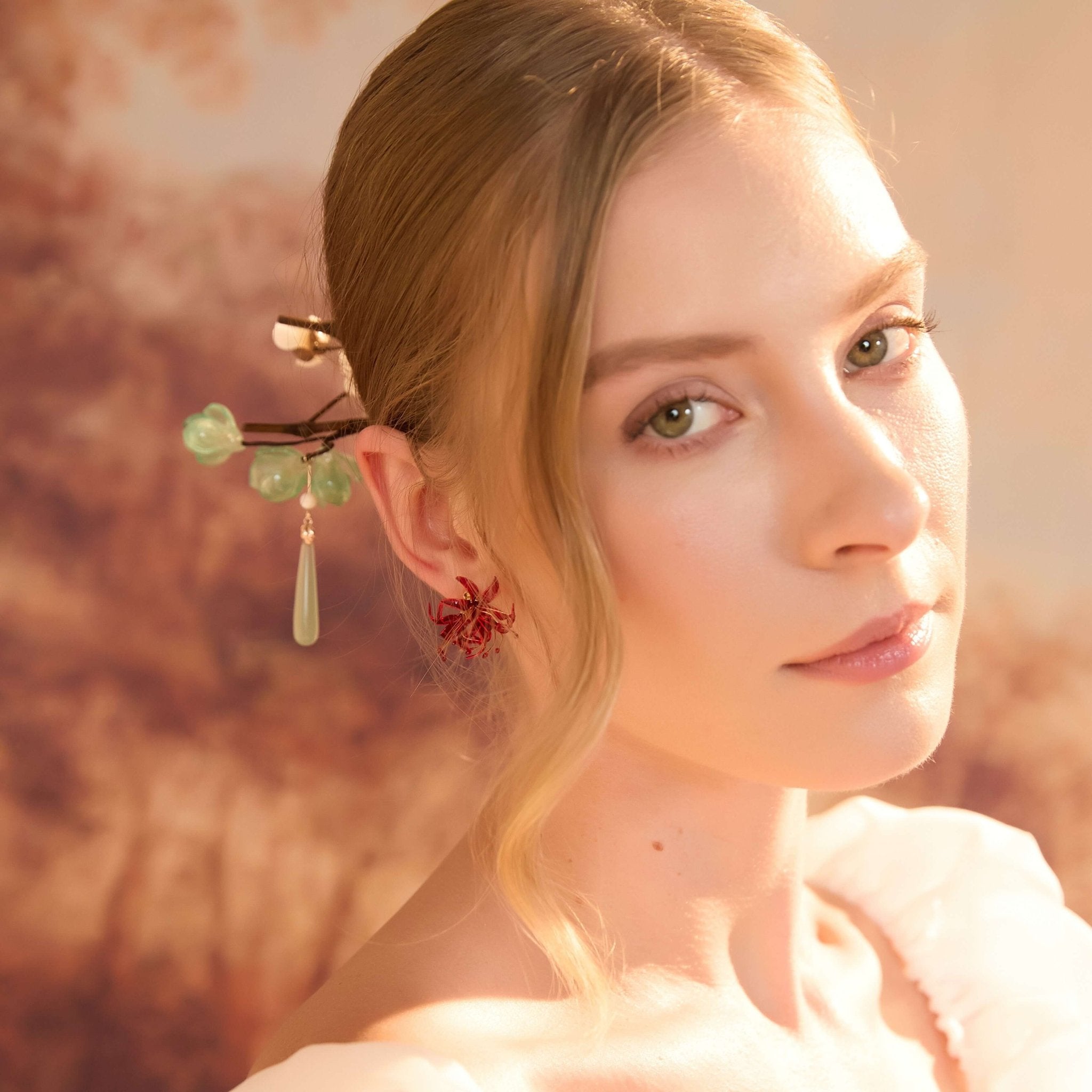 Glacial Jade Magnolia Hair Stick HAIR JewelryBlossom flowerjewelry weddingjewelry bridaljewelry weddinggift bridemaidgiftgiftforher mothergift daughtergift birthdaygift anniversarygi