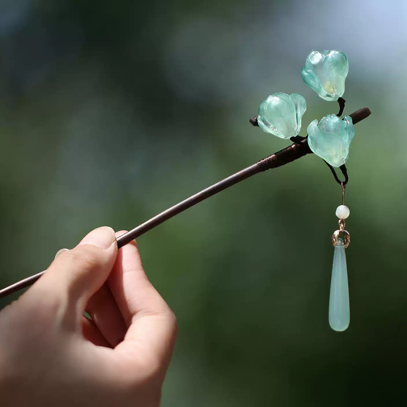Glacial Jade Magnolia Hair Stick HAIR JewelryBlossom flowerjewelry weddingjewelry bridaljewelry weddinggift bridemaidgiftgiftforher mothergift daughtergift birthdaygift anniversarygi