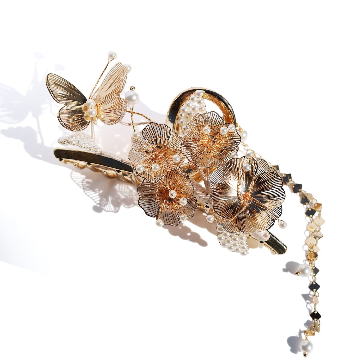 Golde Flora Tassel Butterfly Garden Hair Clawhair clawsJewelryBlossomuniqueflowerearringsgiftforhermothergiftdaughtergiftbirthdaygiftanniversarygift
