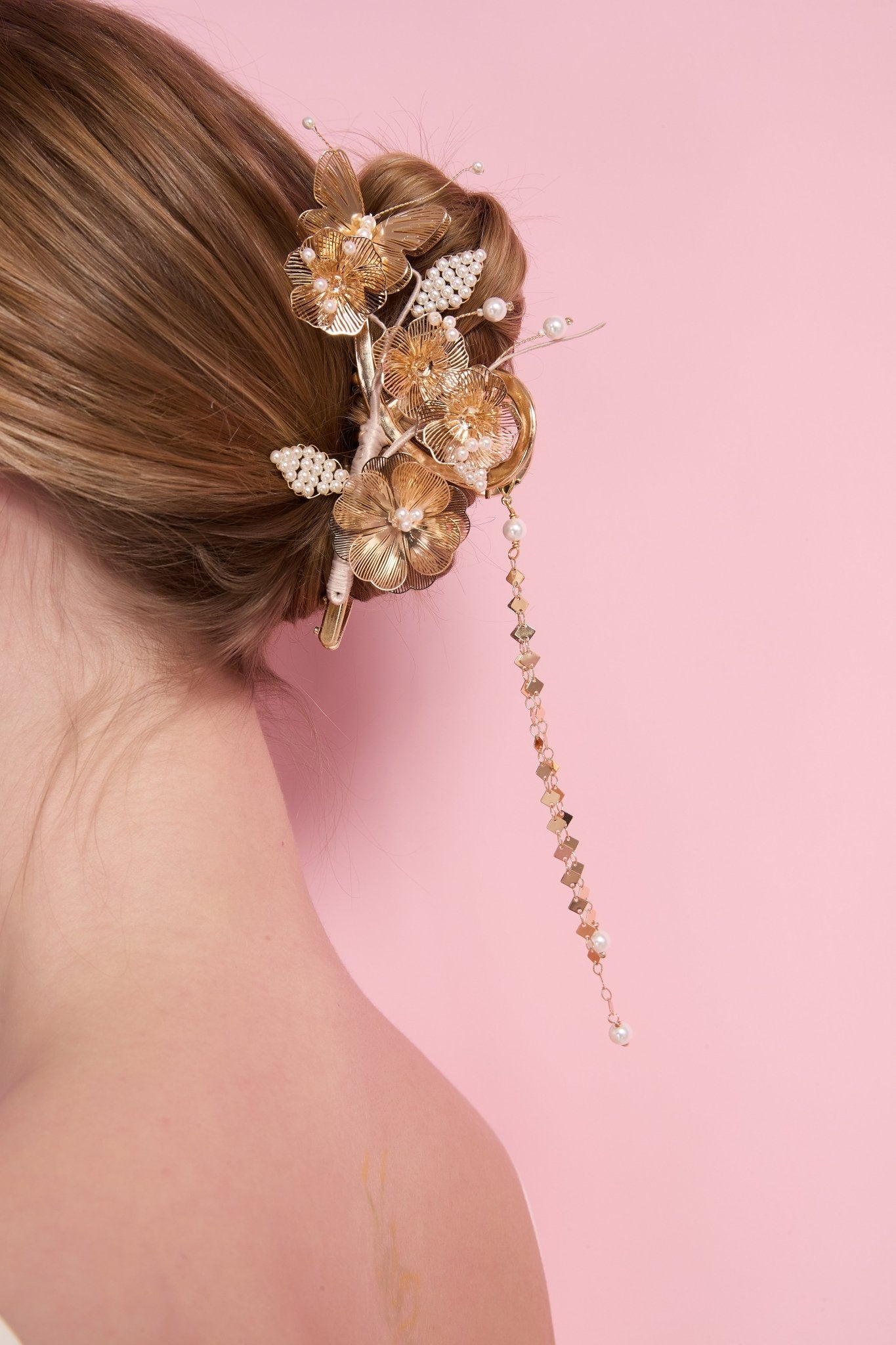 Golde Flora Tassel Butterfly Garden Hair Clawhair clawsJewelryBlossomuniqueflowerearringsgiftforhermothergiftdaughtergiftbirthdaygiftanniversarygift
