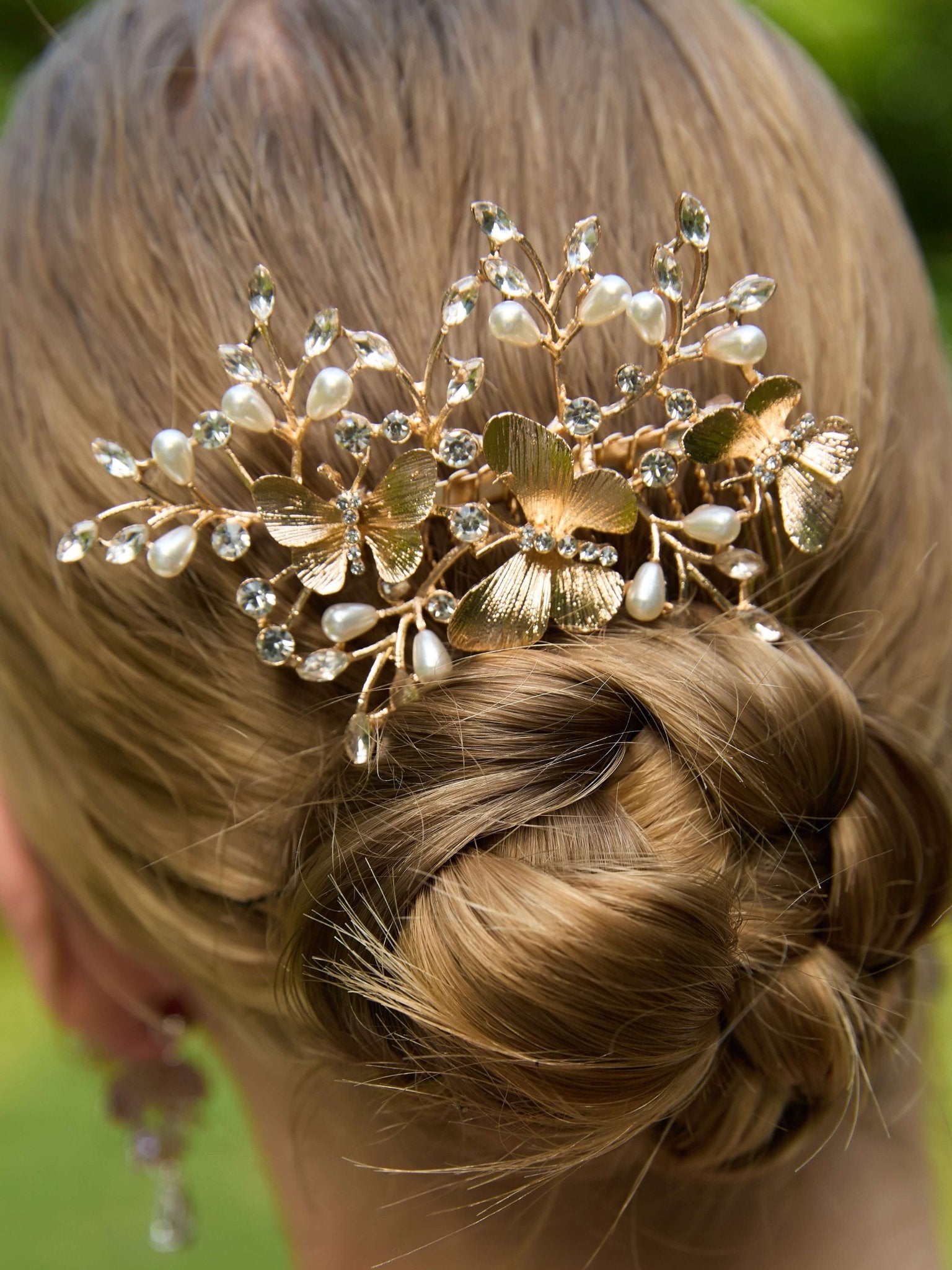 Isbelle Gold CombHAIRJewelryBlossomuniqueflowerearringsgiftforhermothergiftdaughtergiftbirthdaygiftanniversarygift