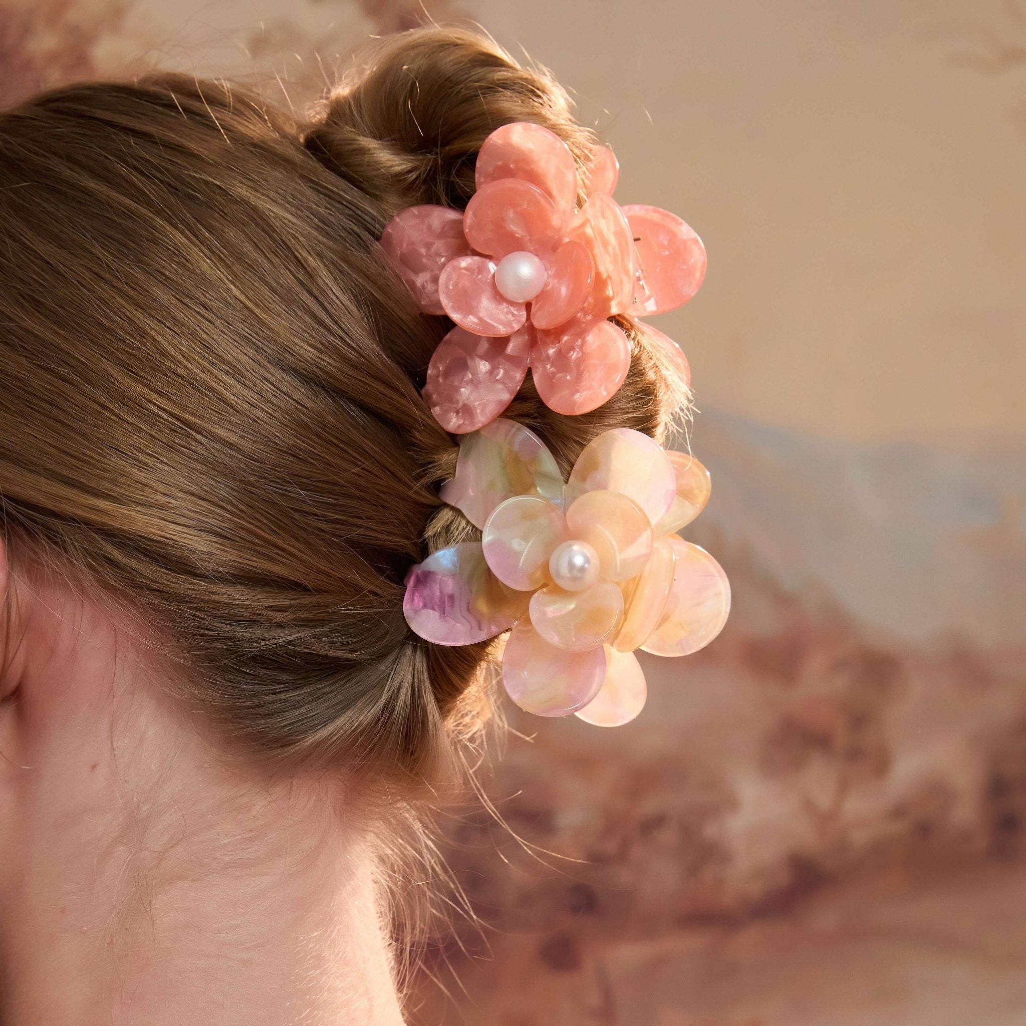 Jasimine Pearl Bloom Hair Claw Duo (2 Pieces)hair clawsJewelryBlossomuniqueflowerearringsgiftforhermothergiftdaughtergiftbirthdaygiftanniversarygift