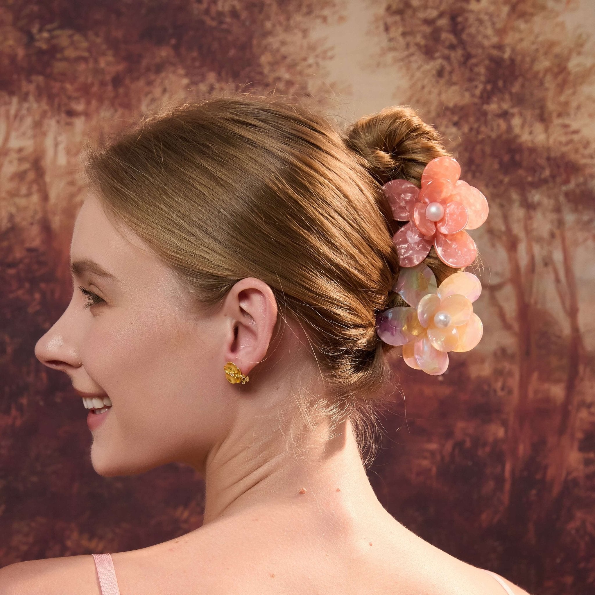 Jasimine Pearl Bloom Hair Claw Duo (2 Pieces)hair clawsJewelryBlossomuniqueflowerearringsgiftforhermothergiftdaughtergiftbirthdaygiftanniversarygift