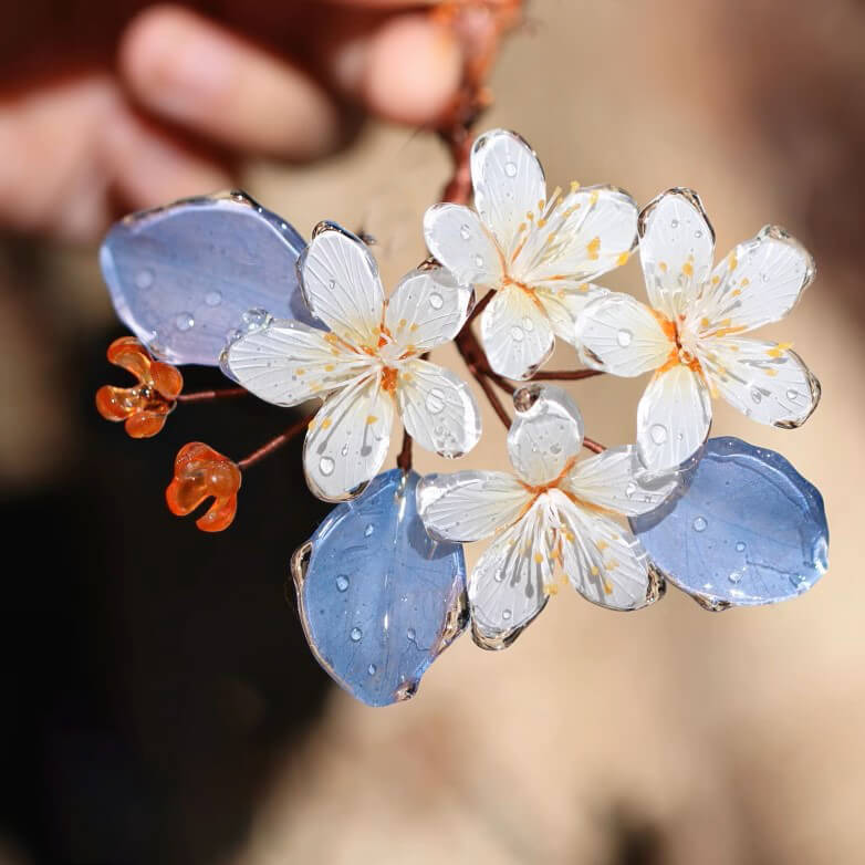 Jasmine Flower Red Hawnthorn Hair ClipHair ClipsJewelryBlossomuniqueflowerearringsgiftforhermothergiftdaughtergiftbirthdaygiftanniversarygift