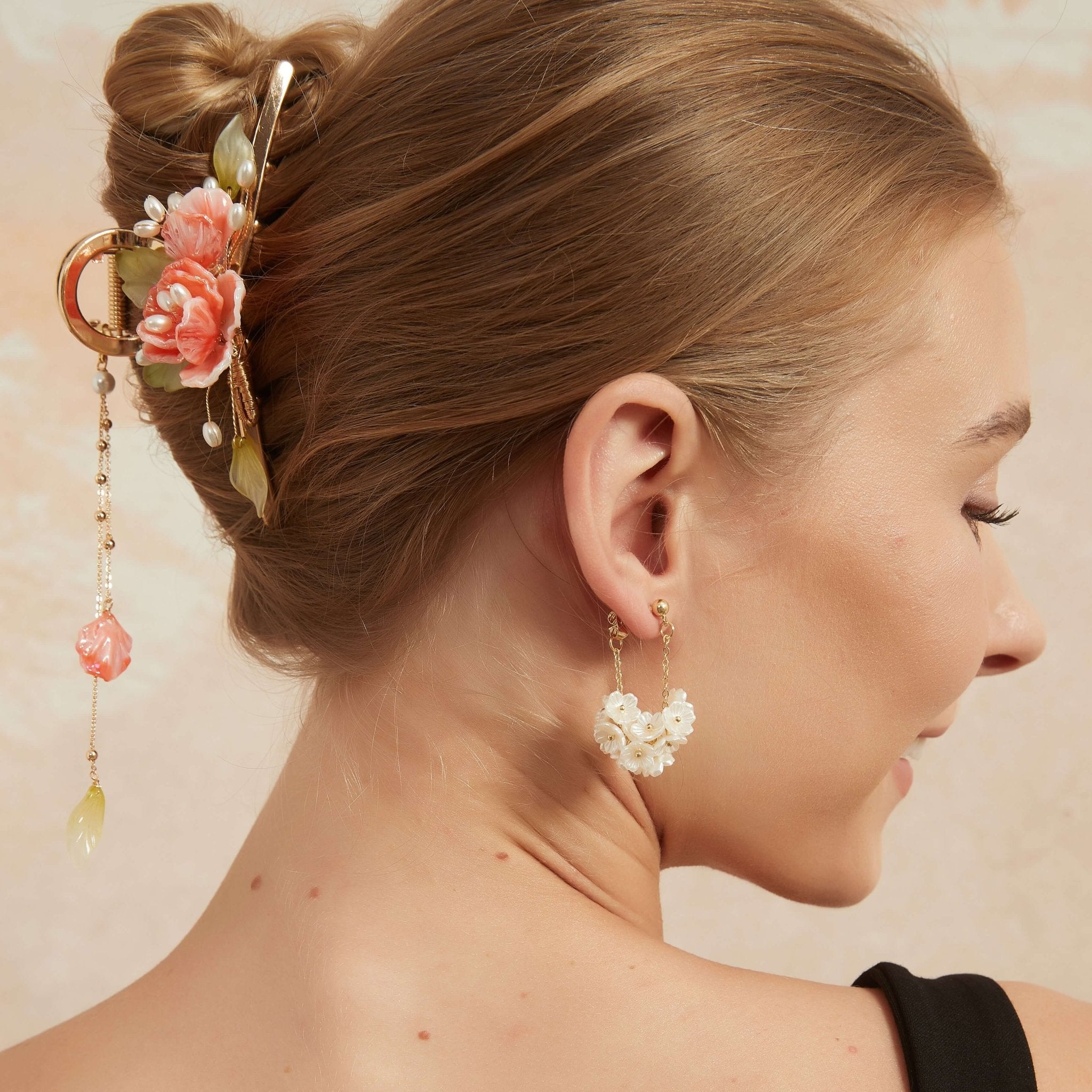 Jasmine Garden Chain Drop EarringsEarringsJewelryBlossomuniqueflowerearringsgiftforhermothergiftdaughtergiftbirthdaygiftanniversarygift