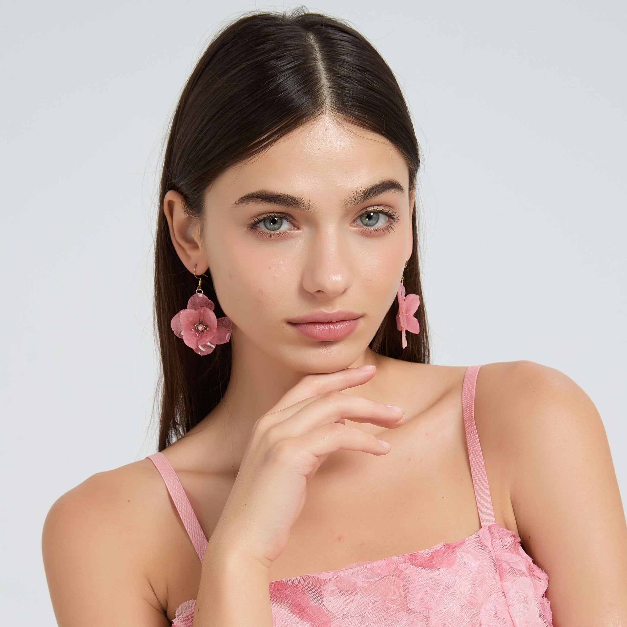 Large Pink Rose Petal Drop EarringsEarringsJewelryBlossomuniqueflowerearringsgiftforhermothergiftdaughtergiftbirthdaygiftanniversarygift