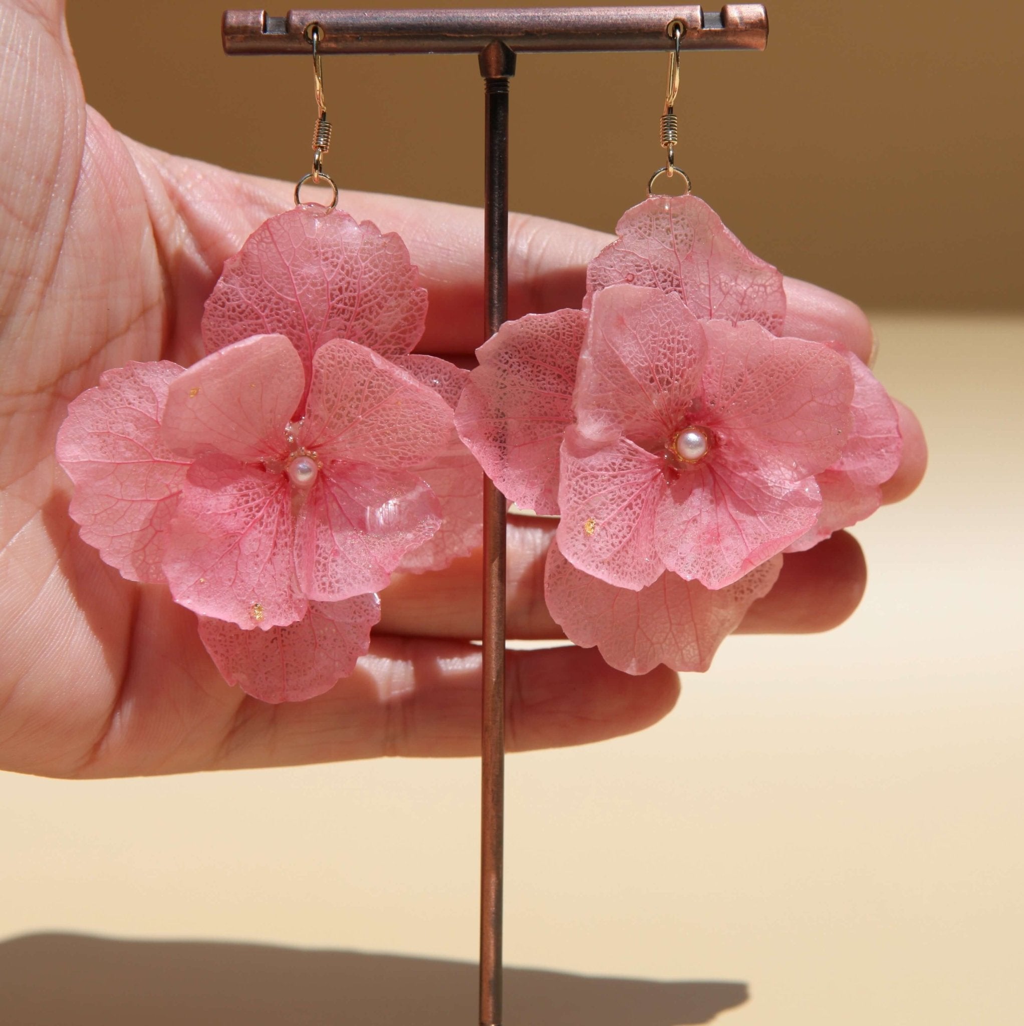 Large Pink Rose Petal Drop EarringsEarringsJewelryBlossomuniqueflowerearringsgiftforhermothergiftdaughtergiftbirthdaygiftanniversarygift