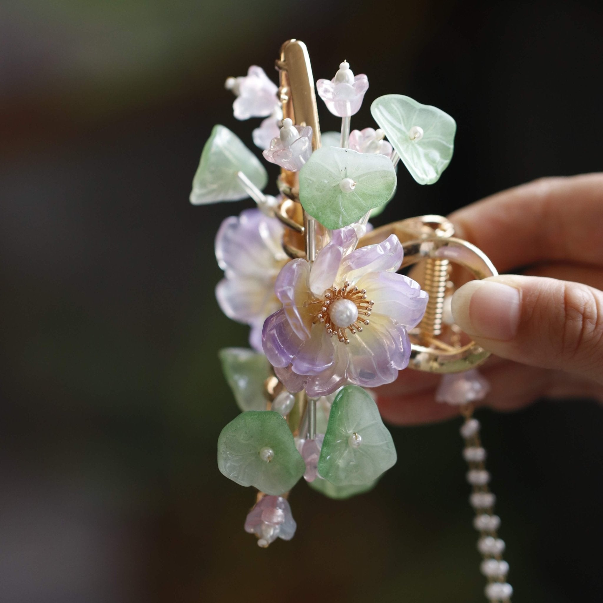 Lavender Peony Hair Clawhair clawsJewelryBlossomuniqueflowerearringsgiftforhermothergiftdaughtergiftbirthdaygiftanniversarygift