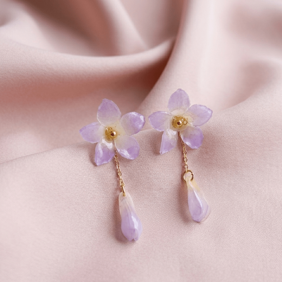 Lavender Wisteria Whisper Drop EarringsEarringsJewelryBlossomuniqueflowerearringsgiftforhermothergiftdaughtergiftbirthdaygiftanniversarygift