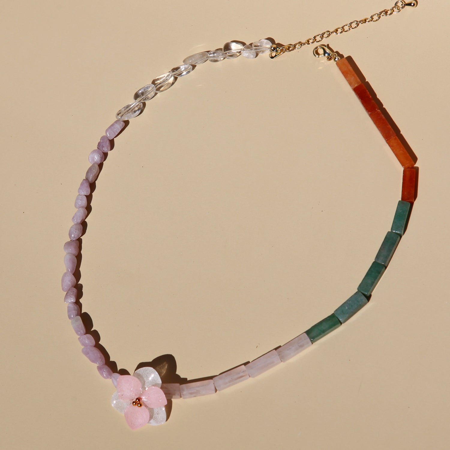 Layered Real Flower Charm Crystal NecklacesNecklaceJewelryBlossomuniqueflowerearringsgiftforhermothergiftdaughtergiftbirthdaygiftanniversarygift