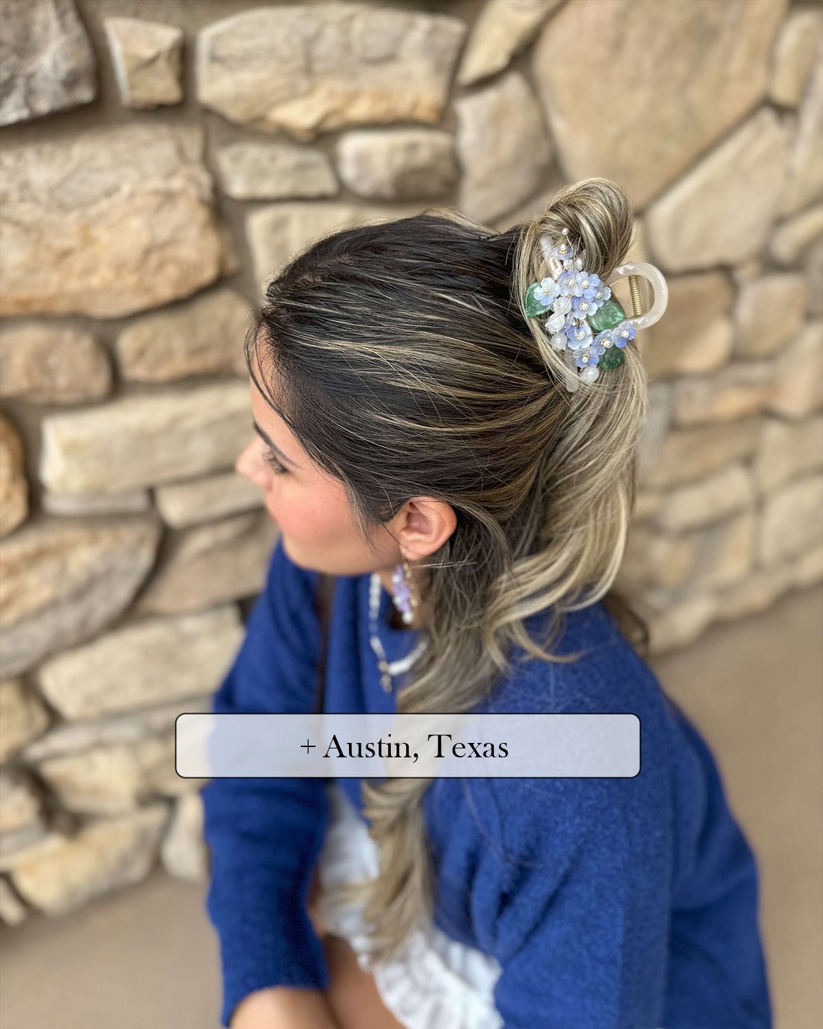 Lilac and Bell Flower Hair ClawHAIRJewelryBlossomuniqueflowerearringsgiftforhermothergiftdaughtergiftbirthdaygiftanniversarygift