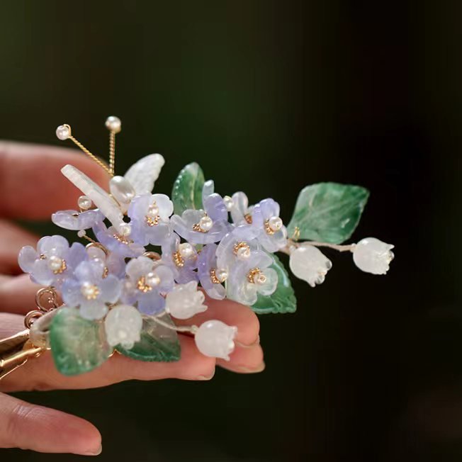 Lilac Flower Butterfly Garden Hair ClipHair ClipsJewelryBlossomuniqueflowerearringsgiftforhermothergiftdaughtergiftbirthdaygiftanniversarygift