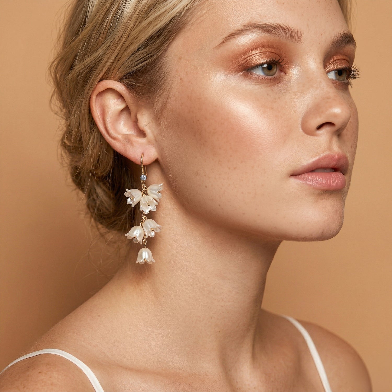 White Lily of the Valley Drop Earrings