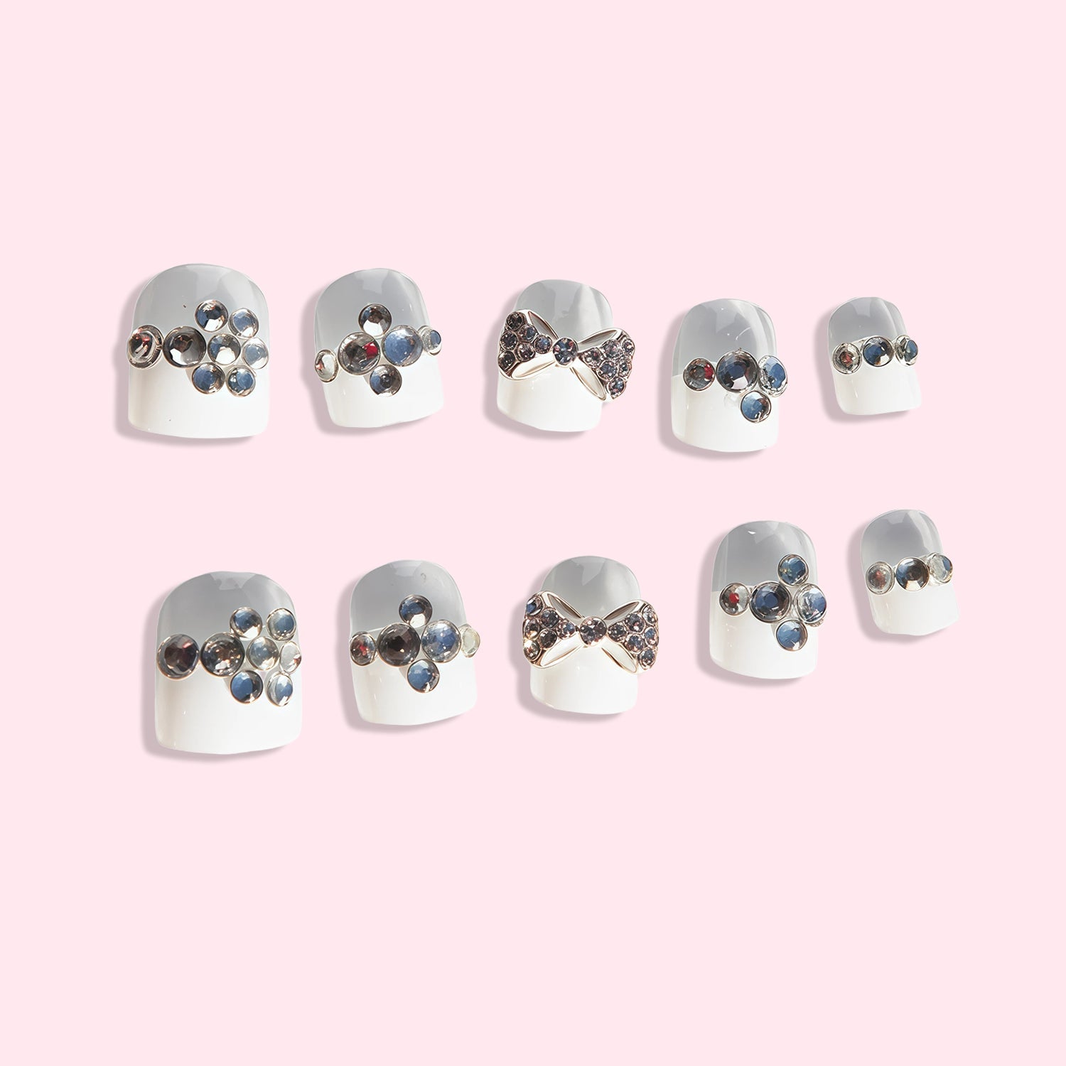 Moonlight Ombré Crystal Bow Set NailJewelryBlossomuniqueflowerearringsgiftforhermothergiftdaughtergiftbirthdaygiftanniversarygift