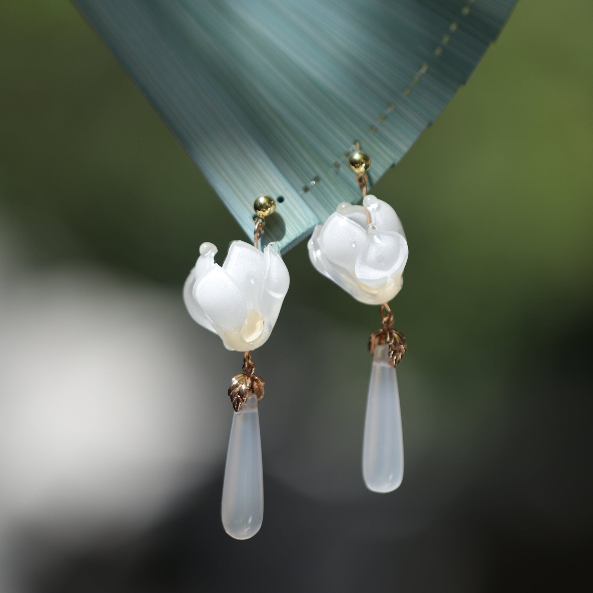 Moonlit Magnolia Drops EarringsEarringsJewelryBlossomuniqueflowerearringsgiftforhermothergiftdaughtergiftbirthdaygiftanniversarygift