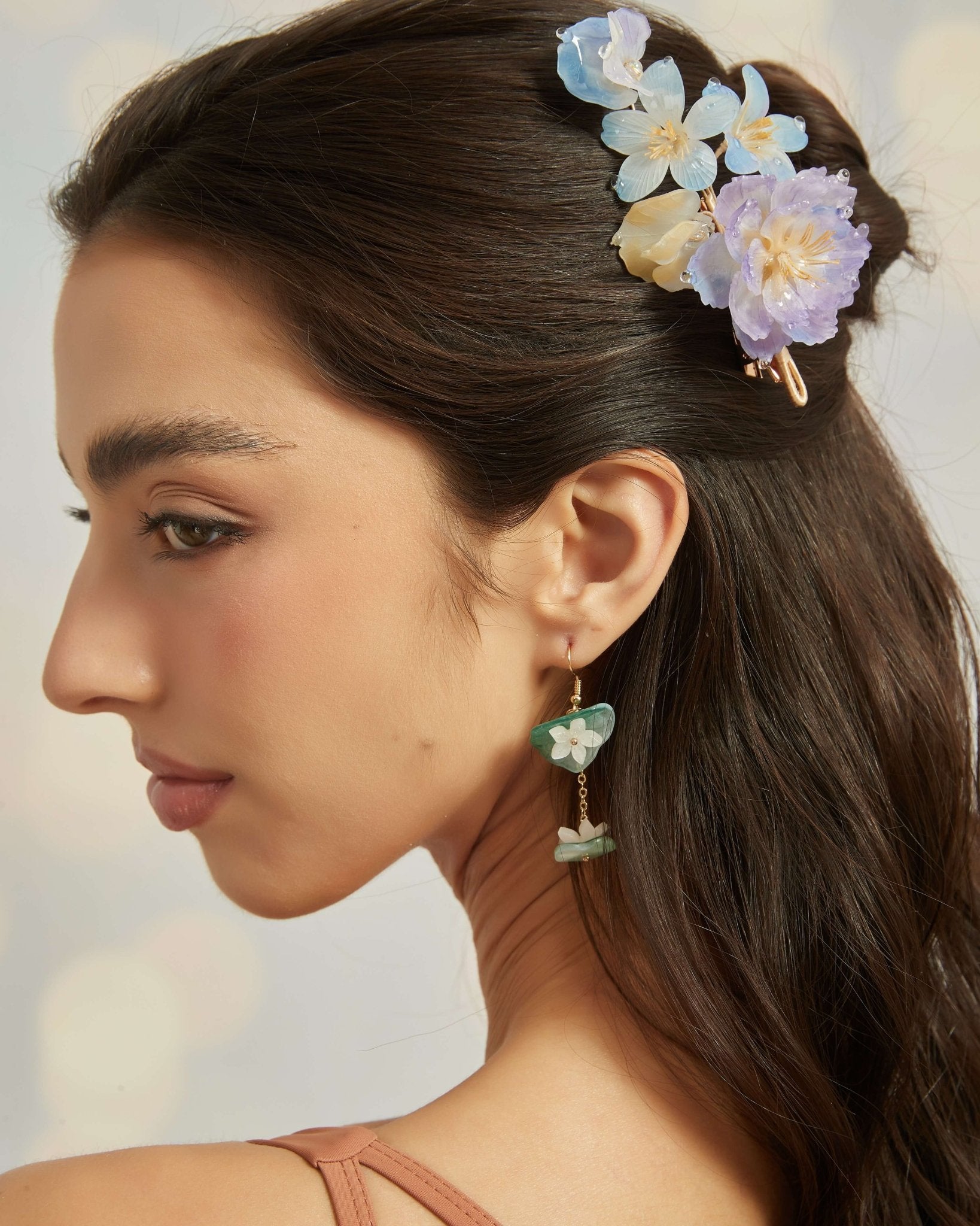 Moonlit Rose Garden Hair ClipHair ClipsJewelryBlossomuniqueflowerearringsgiftforhermothergiftdaughtergiftbirthdaygiftanniversarygift