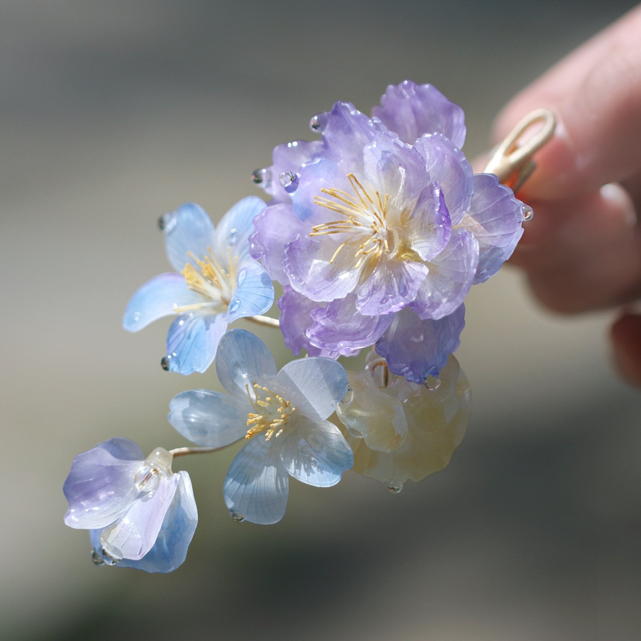 Moonlit Rose Garden Hair ClipHair ClipsJewelryBlossomuniqueflowerearringsgiftforhermothergiftdaughtergiftbirthdaygiftanniversarygift