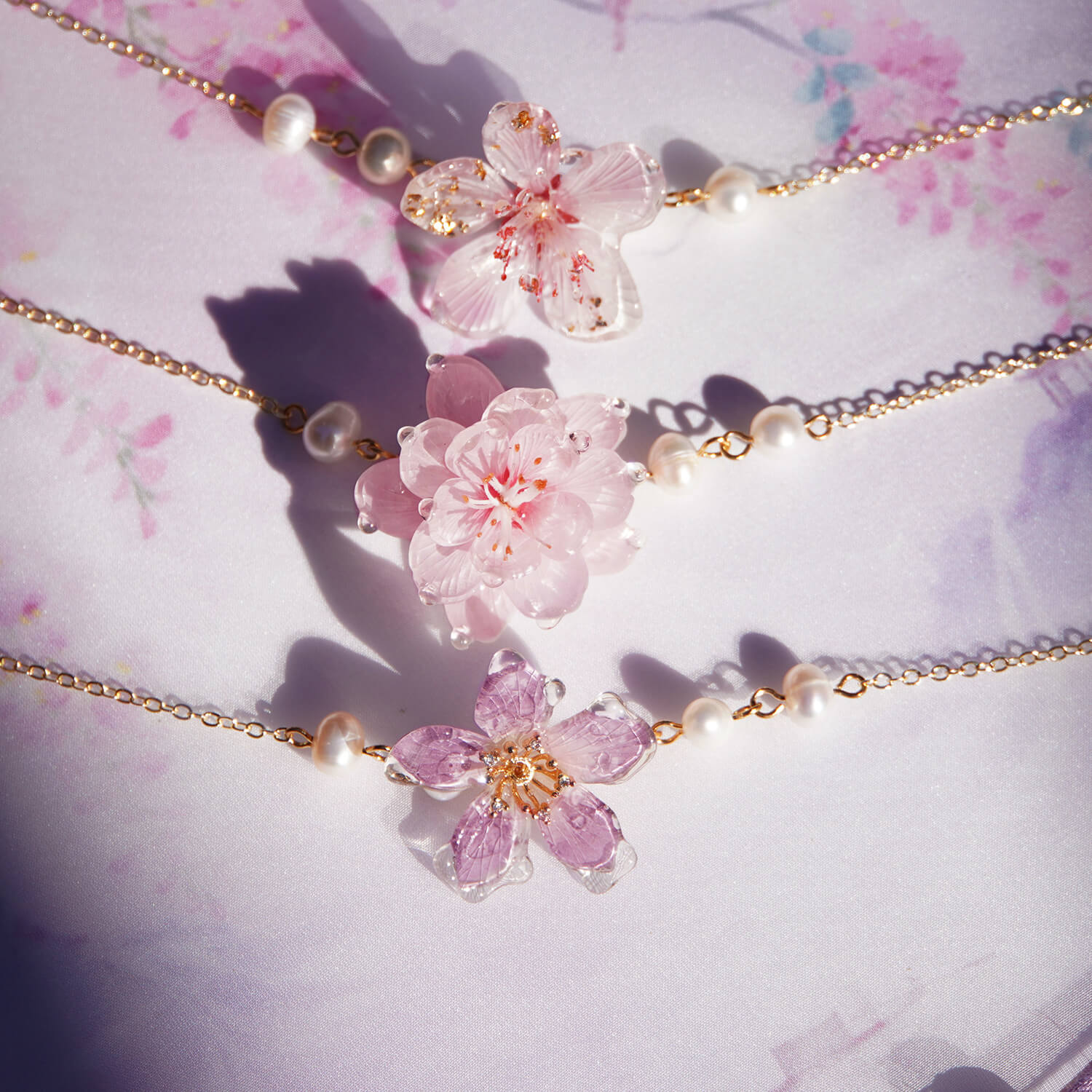 *My Rain Garden* Flowering Cherry NecklacesNECKLACEJewelryBlossomuniqueflowerearringsgiftforhermothergiftdaughtergiftbirthdaygiftanniversarygift