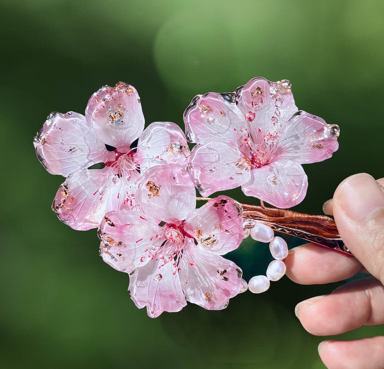 *My Rain Garden* Peach Garden Pearl Hair ClipHair ClipsJewelryBlossomuniqueflowerearringsgiftforhermothergiftdaughtergiftbirthdaygiftanniversarygift