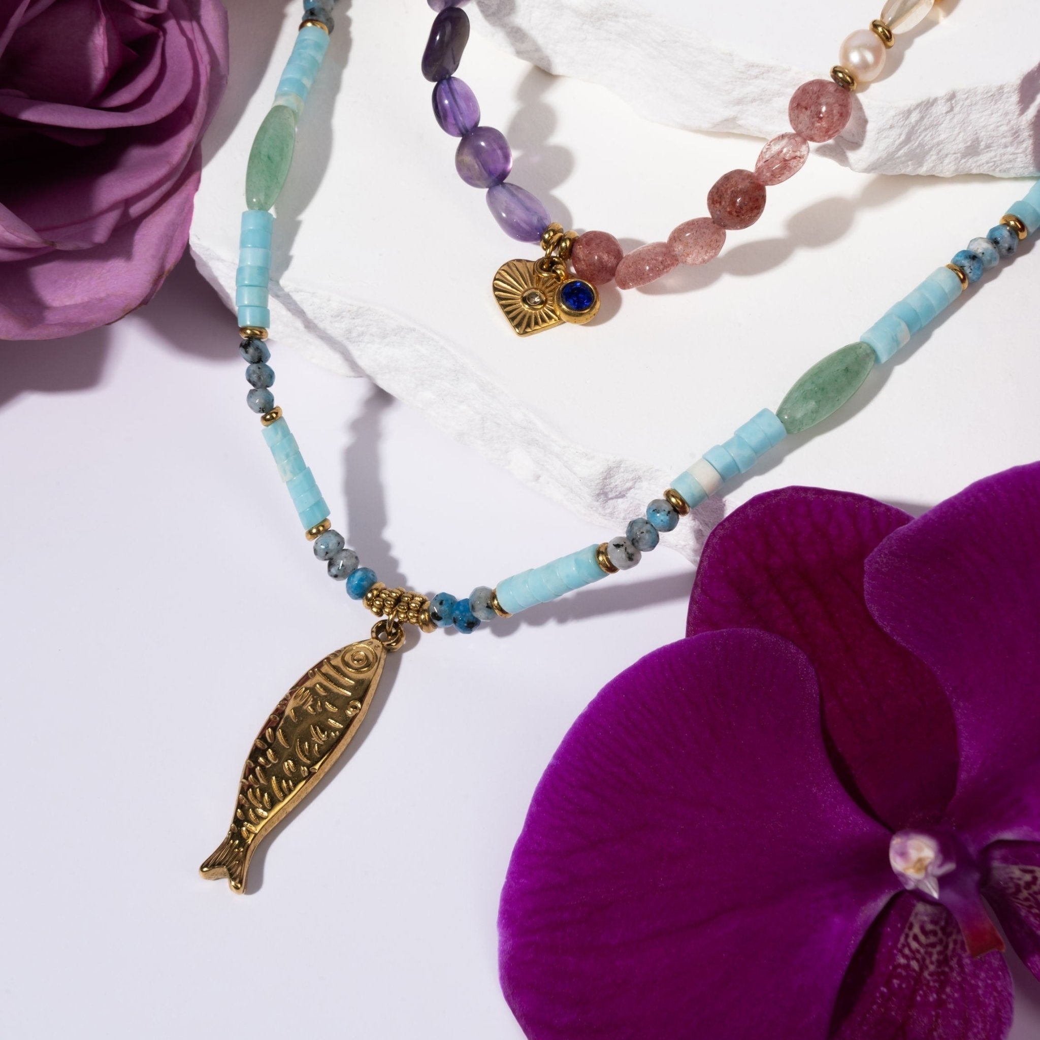 Ocean Charm Fish Pendant NecklaceNecklaceJewelryBlossomuniqueflowerearringsgiftforhermothergiftdaughtergiftbirthdaygiftanniversarygift