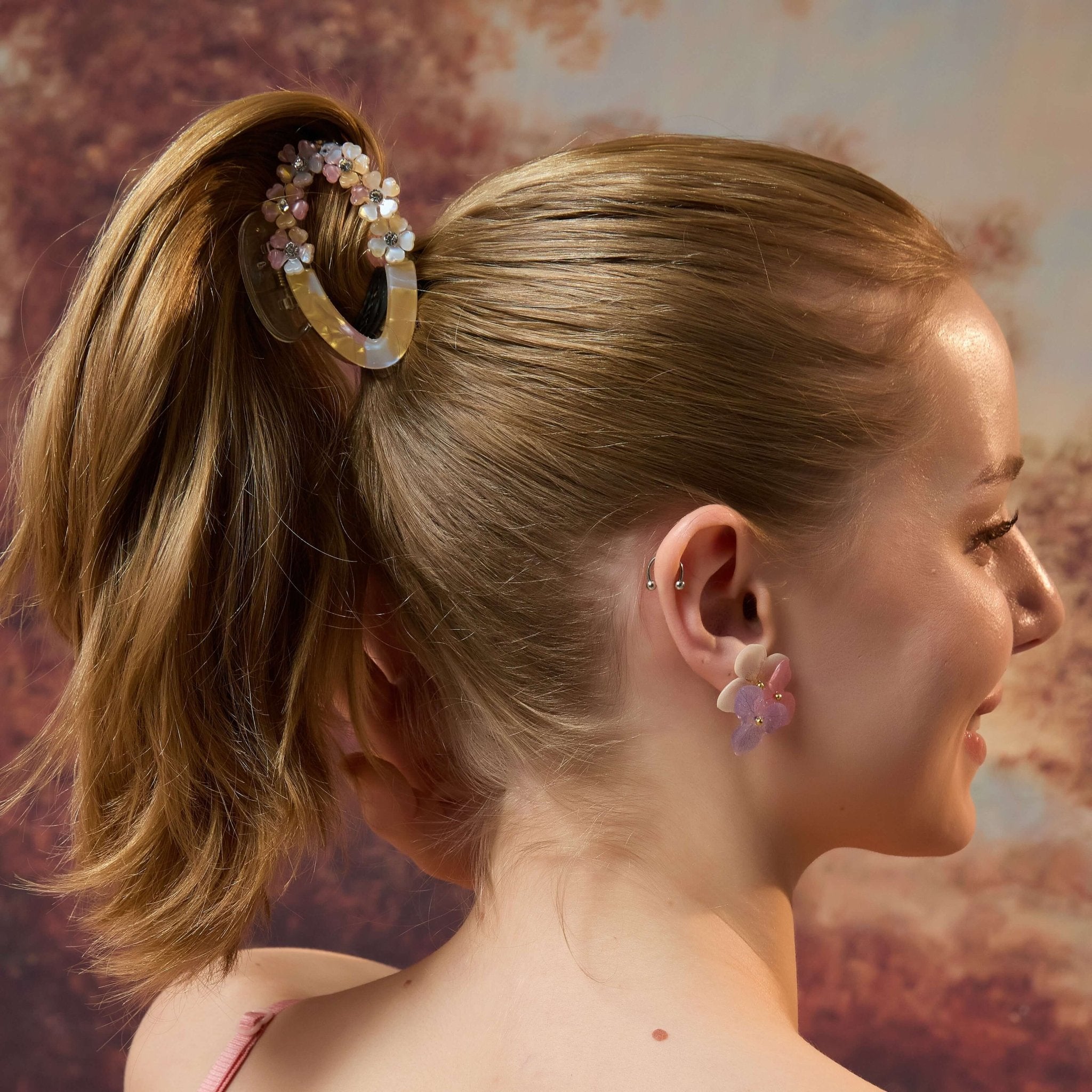 Pastel Bloom Hair Claw Set (2 Pieces)hair clawsJewelryBlossomuniqueflowerearringsgiftforhermothergiftdaughtergiftbirthdaygiftanniversarygift