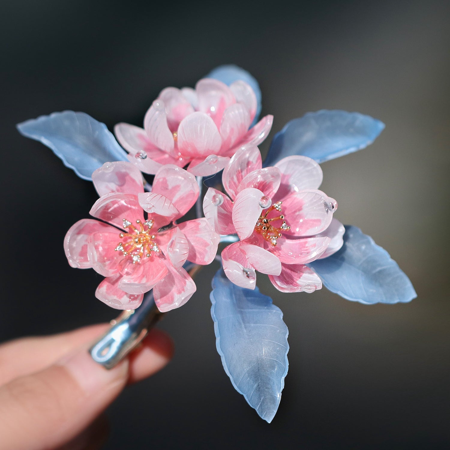 Peony Paradise Trio Flower Hair ClipHair ClipsJewelryBlossomuniqueflowerearringsgiftforhermothergiftdaughtergiftbirthdaygiftanniversarygift