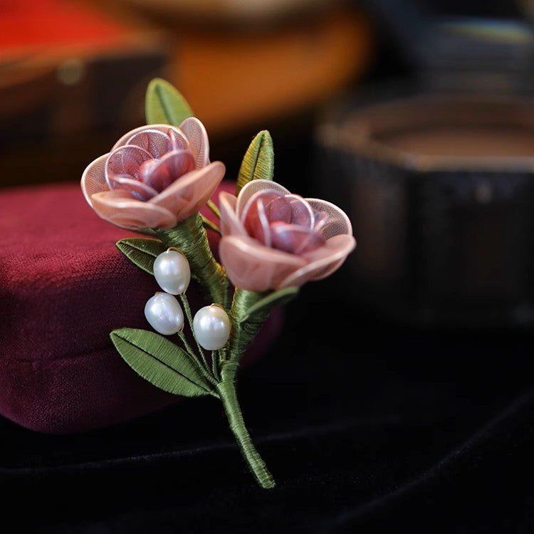 Pink Floral Banquet Brooch/ Final SalebroochJewelryBlossomuniqueflowerearringsgiftforhermothergiftdaughtergiftbirthdaygiftanniversarygift