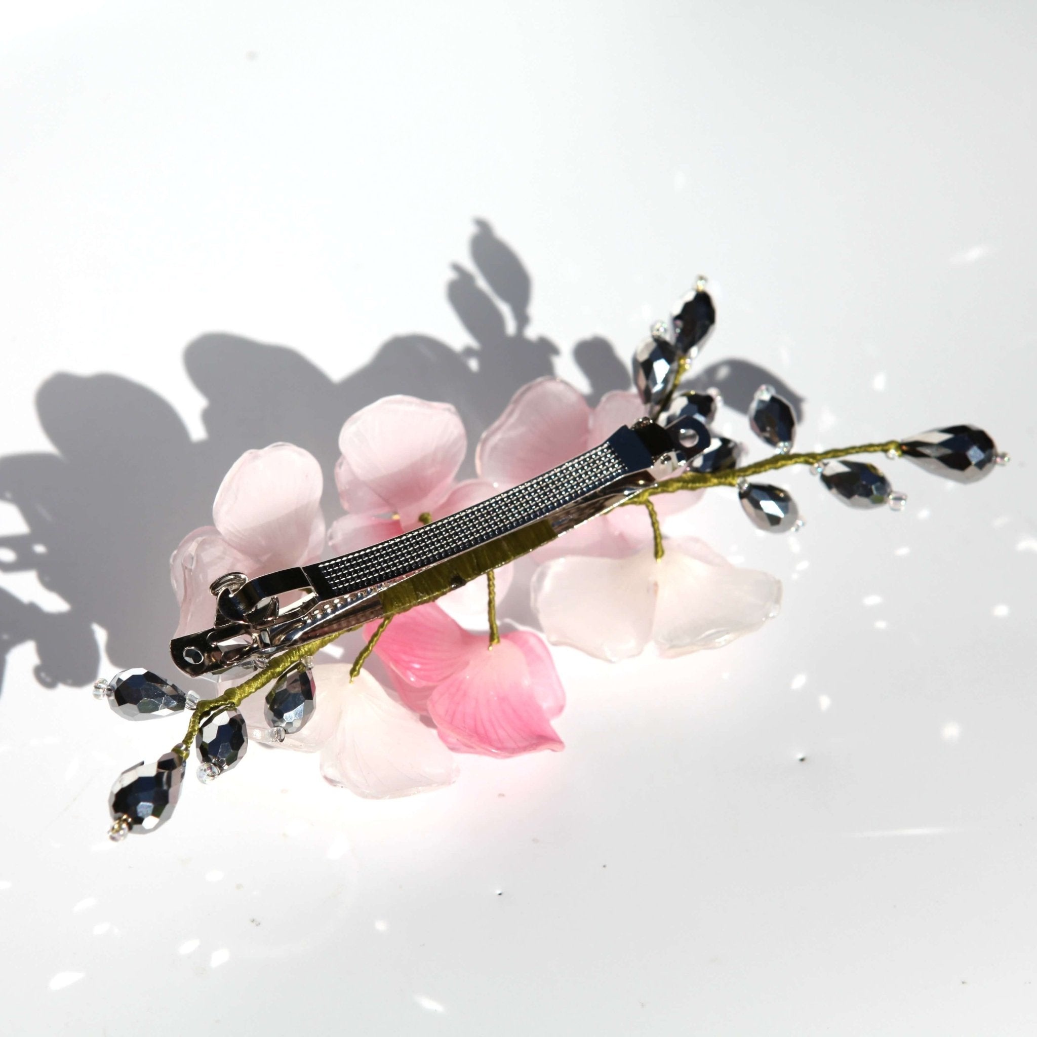 Pink Orchid Garden Hair Barrette ClipHAIRJewelryBlossomuniqueflowerearringsgiftforhermothergiftdaughtergiftbirthdaygiftanniversarygift