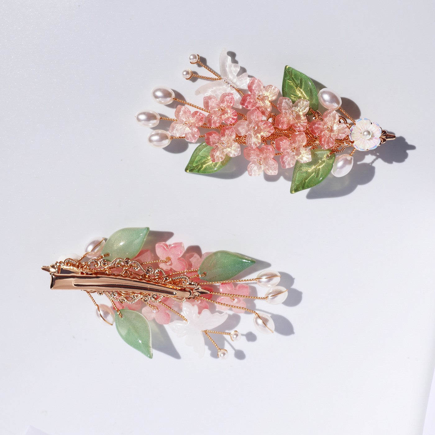 Blush Lilac Flower Hair Clips (2 Pieces)