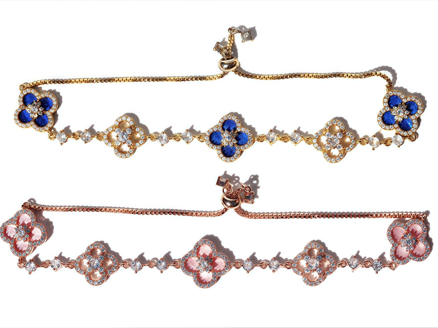 Radiant Blossom Clover BraceletBraceletJewelryBlossomuniqueflowerearringsgiftforhermothergiftdaughtergiftbirthdaygiftanniversarygift