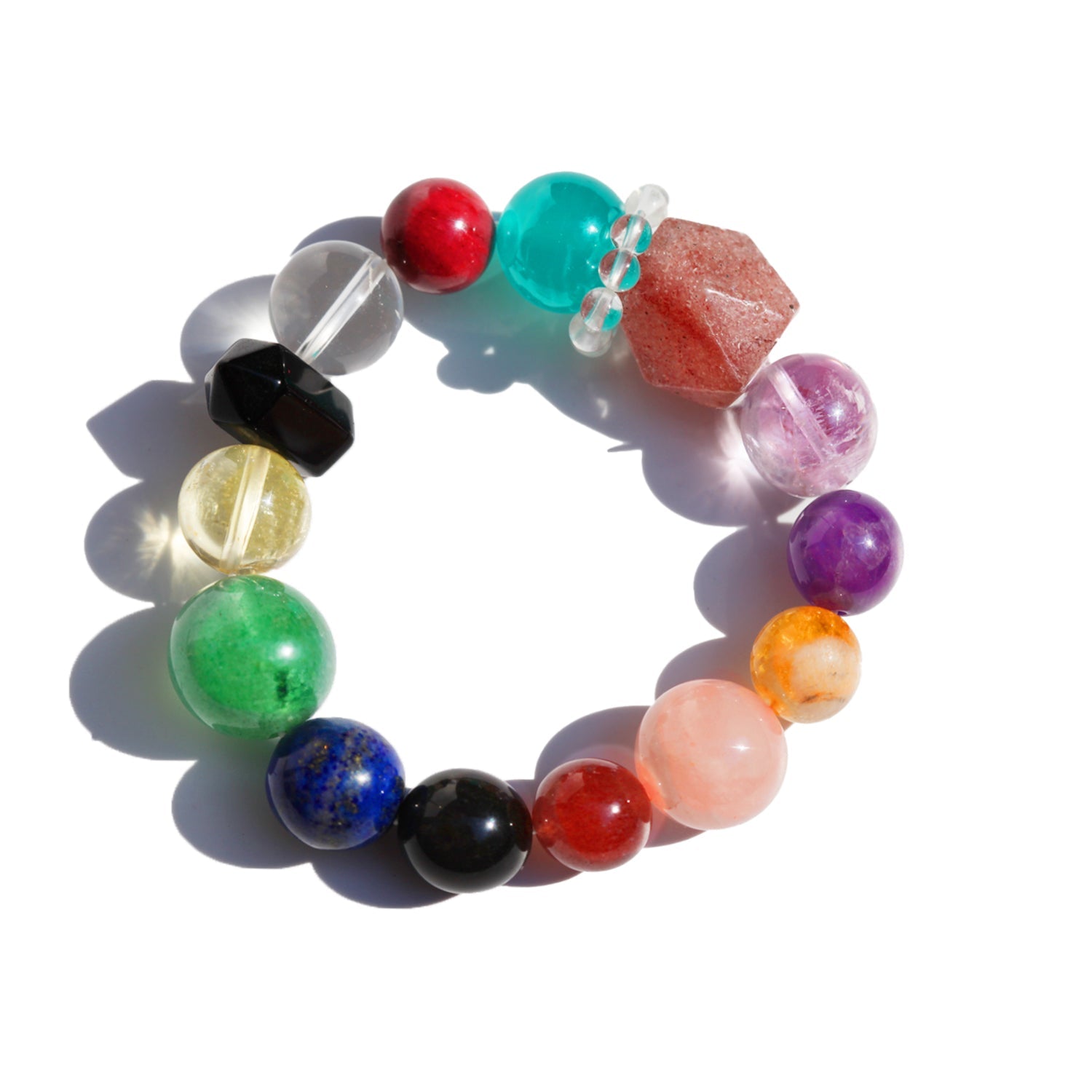 Rainbow Harmony Natural Crystal Beaded BraceletBraceletJewelryBlossomuniqueflowerearringsgiftforhermothergiftdaughtergiftbirthdaygiftanniversarygift