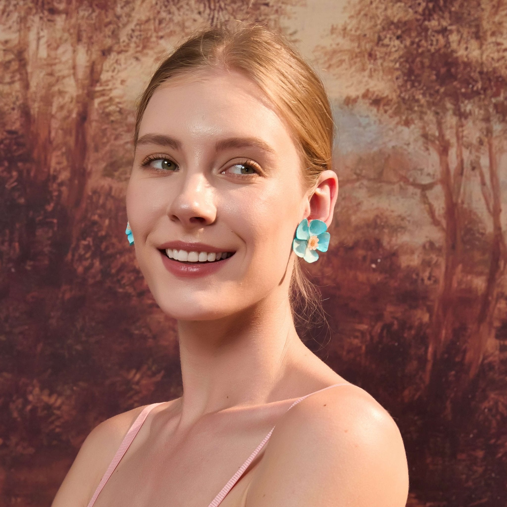 *Real Flower* Aqua Anemone Stud EarringsEarringsJewelryBlossomuniqueflowerearringsgiftforhermothergiftdaughtergiftbirthdaygiftanniversarygift