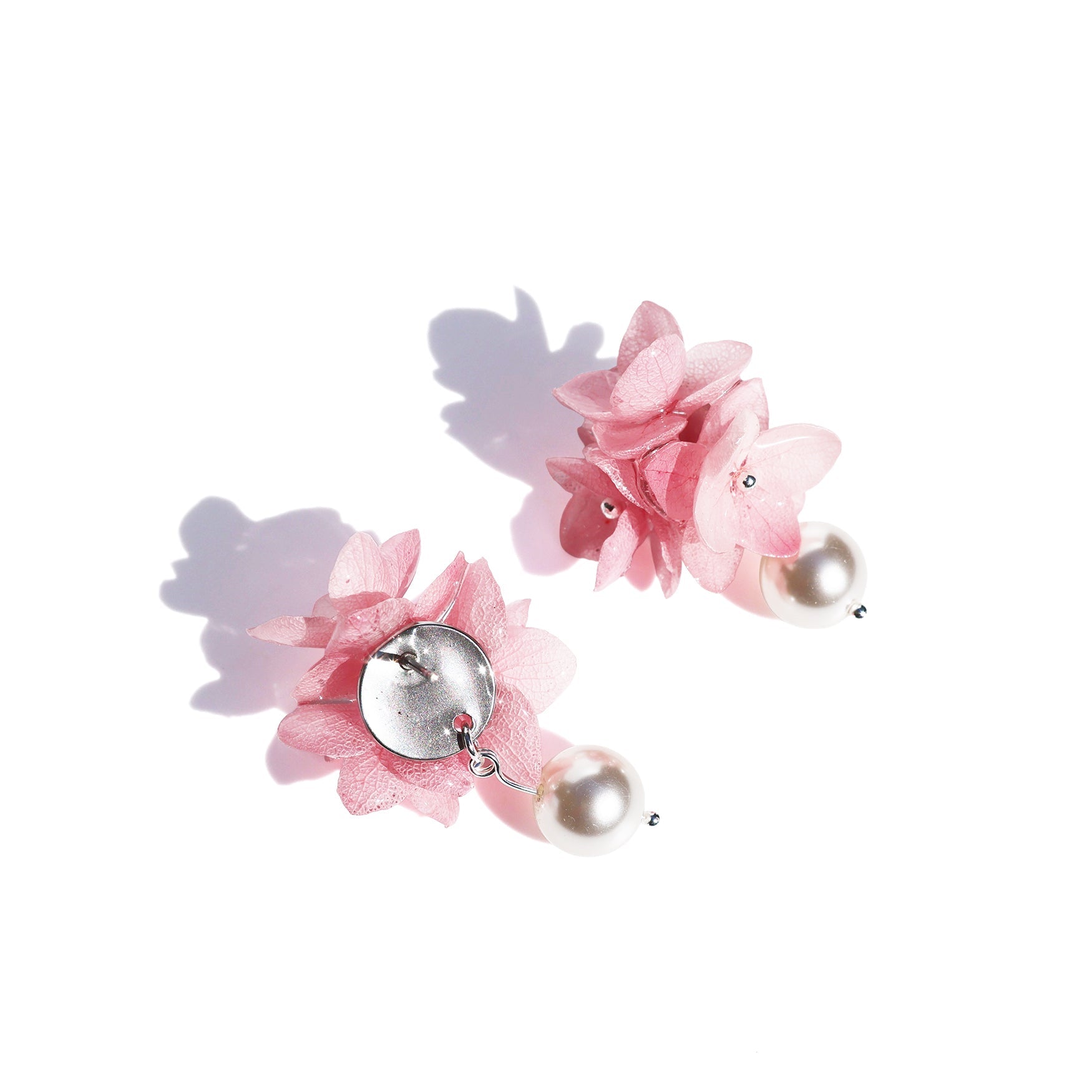 *Real Flower* Pink Hydrangea Pearl Stud EarringsEarringsJewelryBlossomuniqueflowerearringsgiftforhermothergiftdaughtergiftbirthdaygiftanniversarygift
