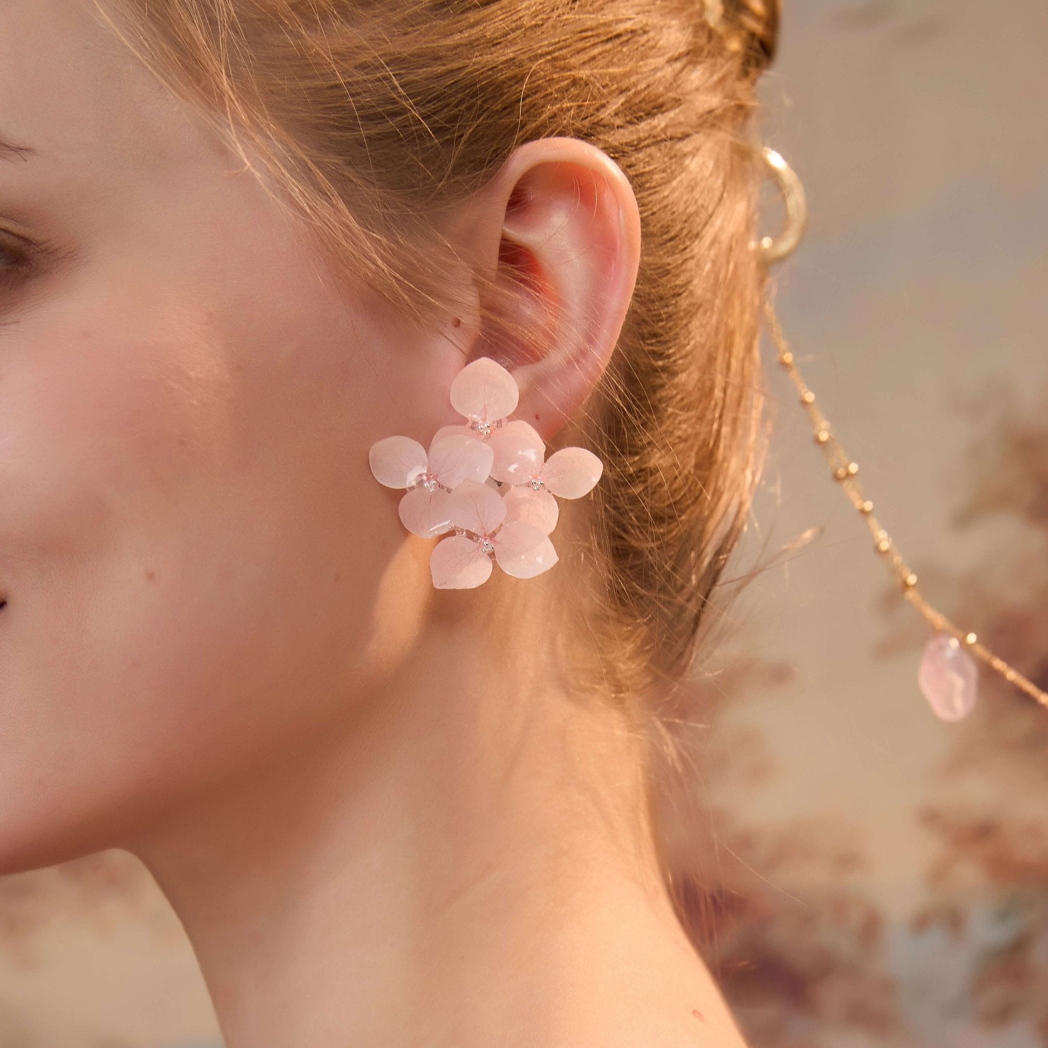 *Real Flower* Pink Hydrangea Silver Statement EarringsEarringsJewelryBlossomuniqueflowerearringsgiftforhermothergiftdaughtergiftbirthdaygiftanniversarygift