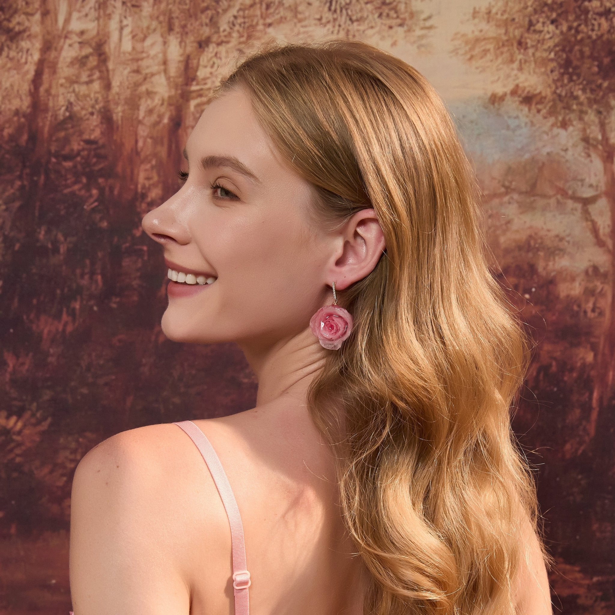 *Real Flower* Rose Diamond Stud EarringsEarringsJewelryBlossomuniqueflowerearringsgiftforhermothergiftdaughtergiftbirthdaygiftanniversarygift