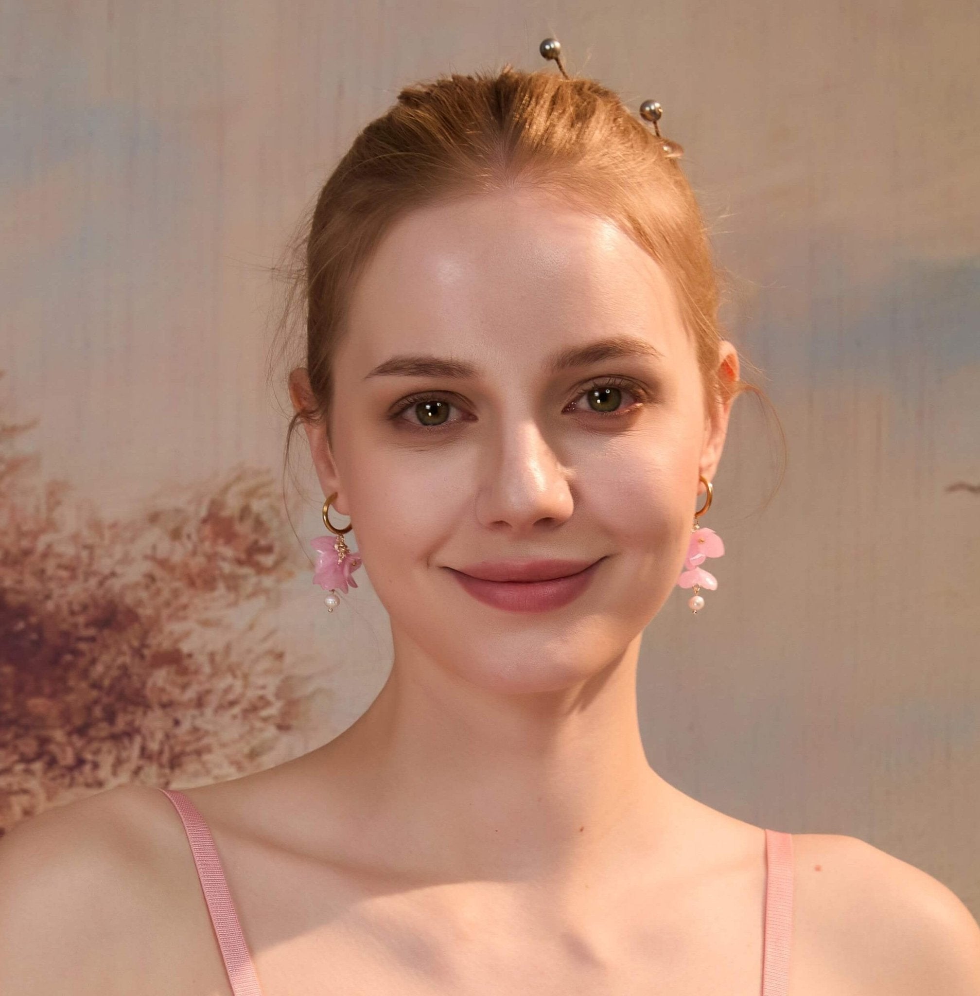 *Real Flowewr Pink Hydrangea Pearl Drop Hoop EarringsEarringsJewelryBlossomuniqueflowerearringsgiftforhermothergiftdaughtergiftbirthdaygiftanniversarygift