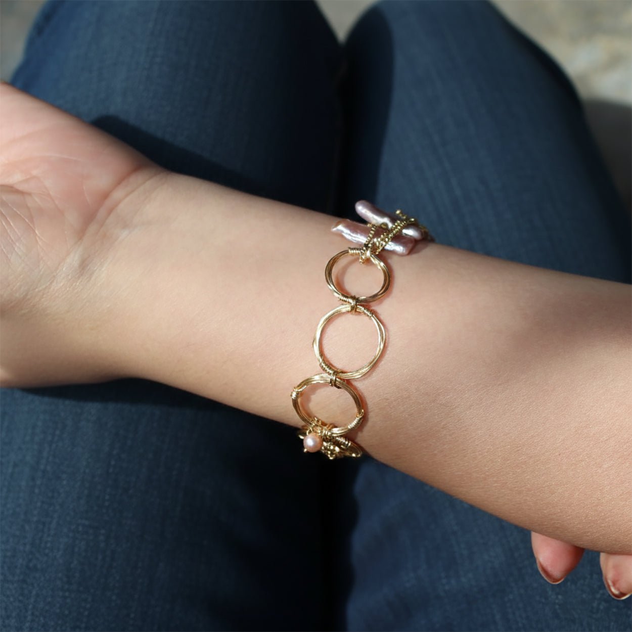 Riviera Ribbed Pearl BraceletBraceletJewelryBlossomuniqueflowerearringsgiftforhermothergiftdaughtergiftbirthdaygiftanniversarygift