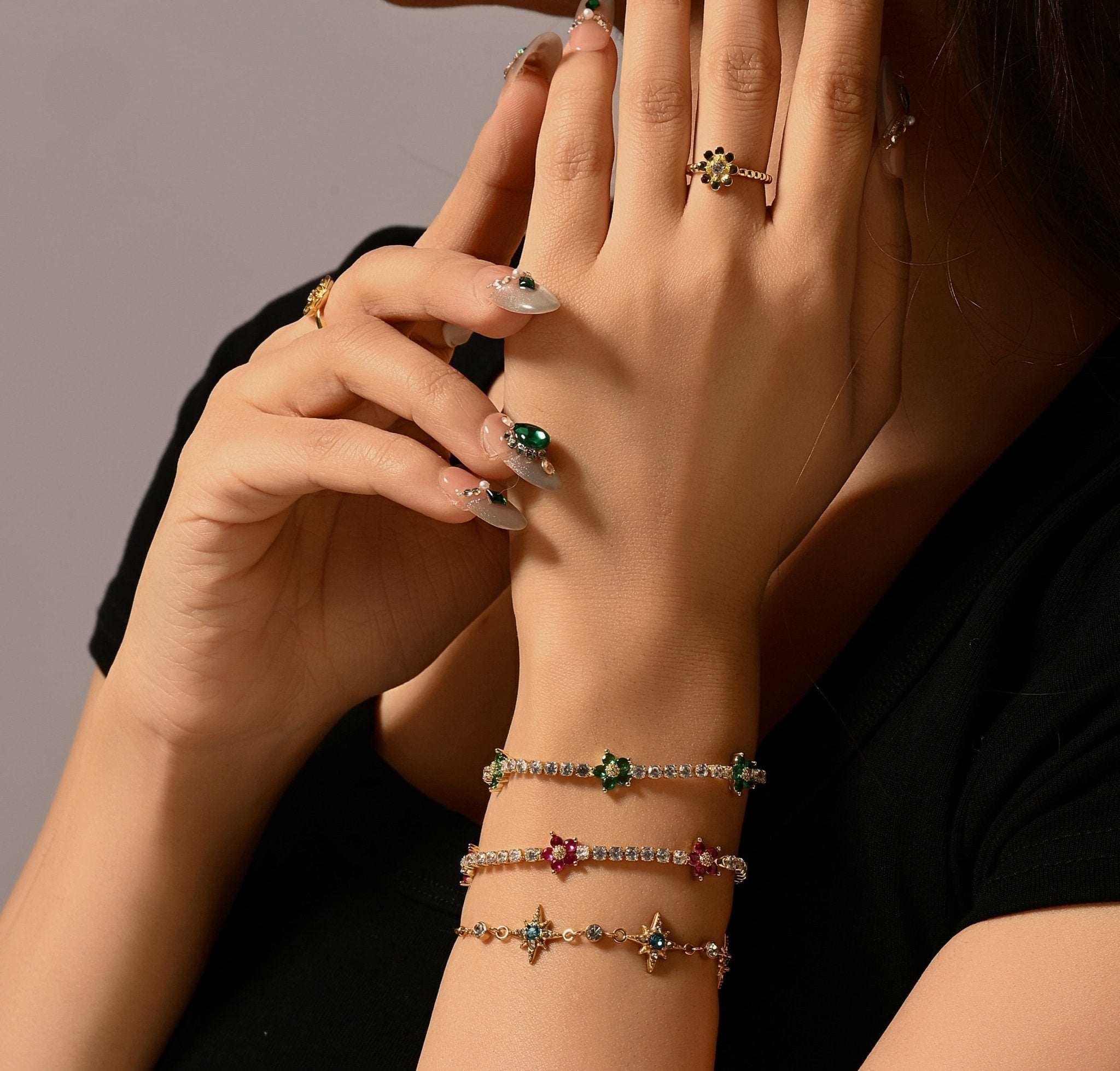 Rosalie Flower Tennis BraceletsBraceletJewelryBlossomuniqueflowerearringsgiftforhermothergiftdaughtergiftbirthdaygiftanniversarygift