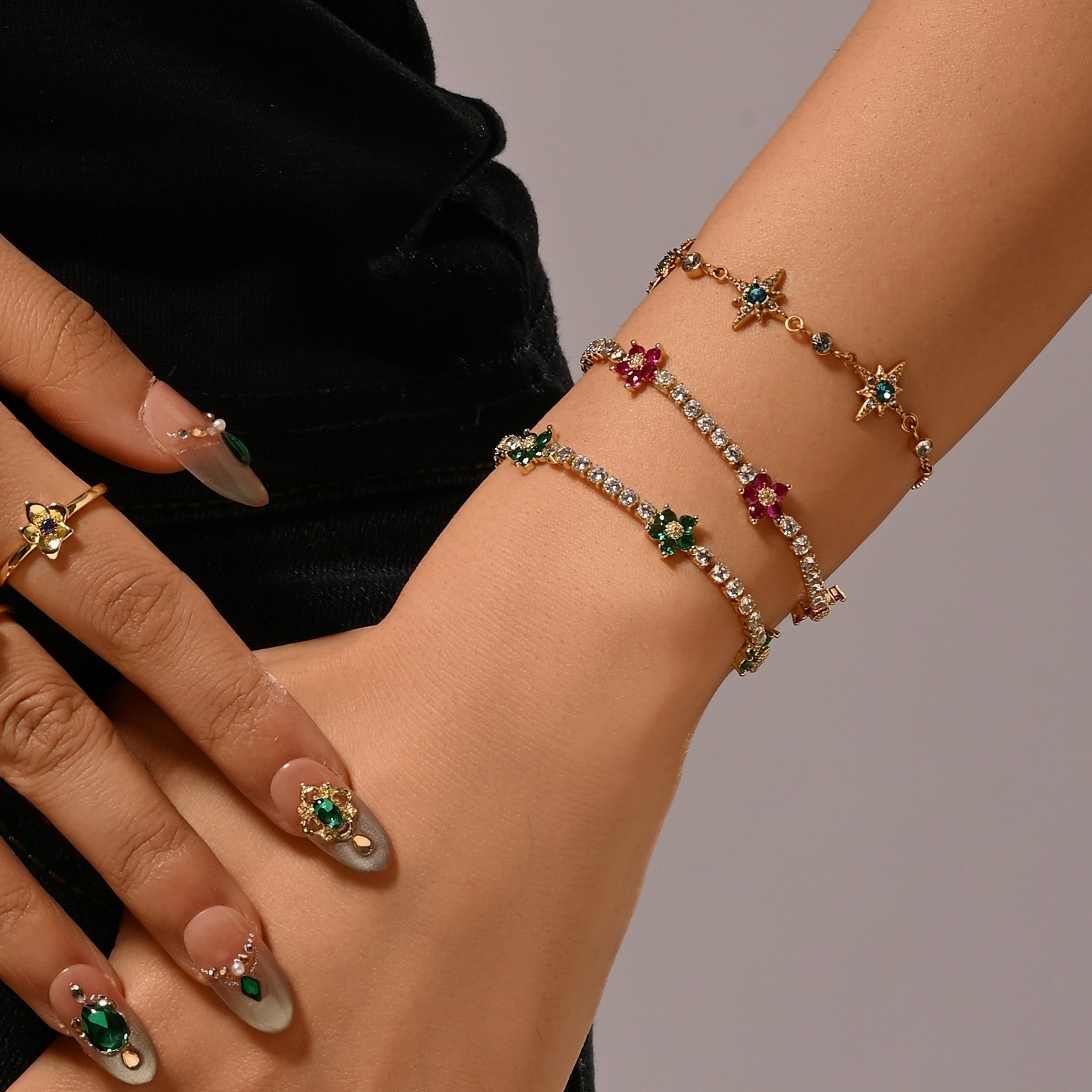 Rosalie Flower Tennis BraceletsBraceletJewelryBlossomuniqueflowerearringsgiftforhermothergiftdaughtergiftbirthdaygiftanniversarygift