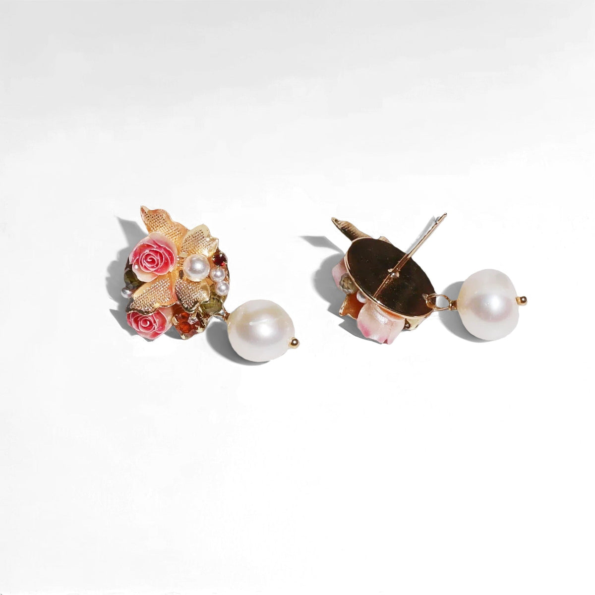Rose Butterfly Natural Pearl Drop Earrings Earrings JewelryBlossom flowerjewelry weddingjewelry bridaljewelry weddinggift bridemaidgiftgiftforher mothergift daughtergift birthdaygift anniversarygi