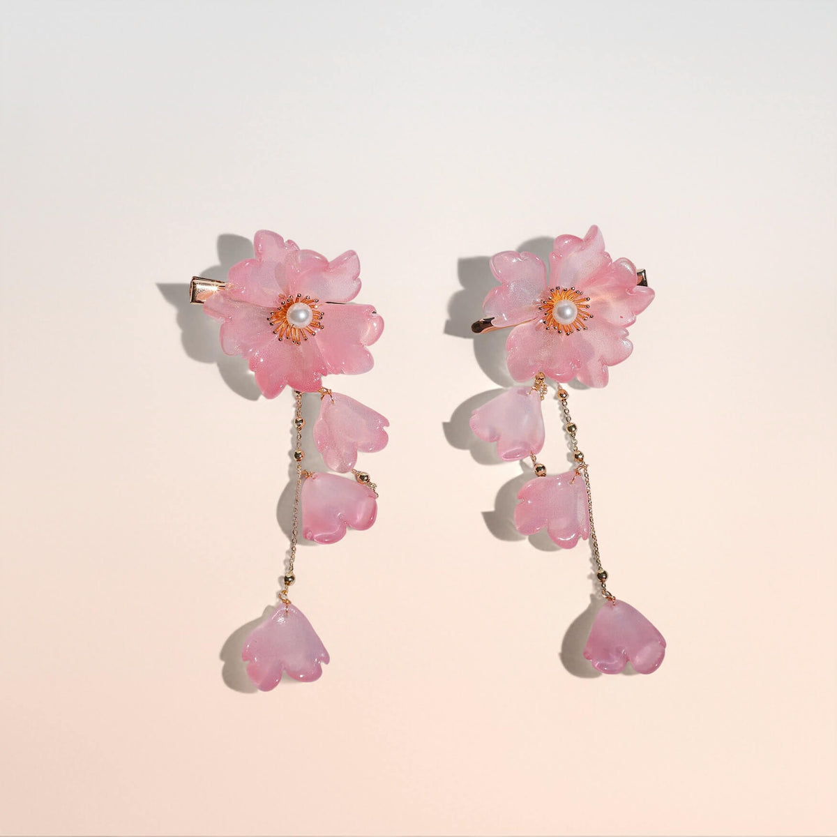 Rose Petal Cascade Hair Clip(2-Piece Set) Hair Clips JewelryBlossom flowerjewelry weddingjewelry bridaljewelry weddinggift bridemaidgiftgiftforher mothergift daughtergift birthdaygift anniversarygi