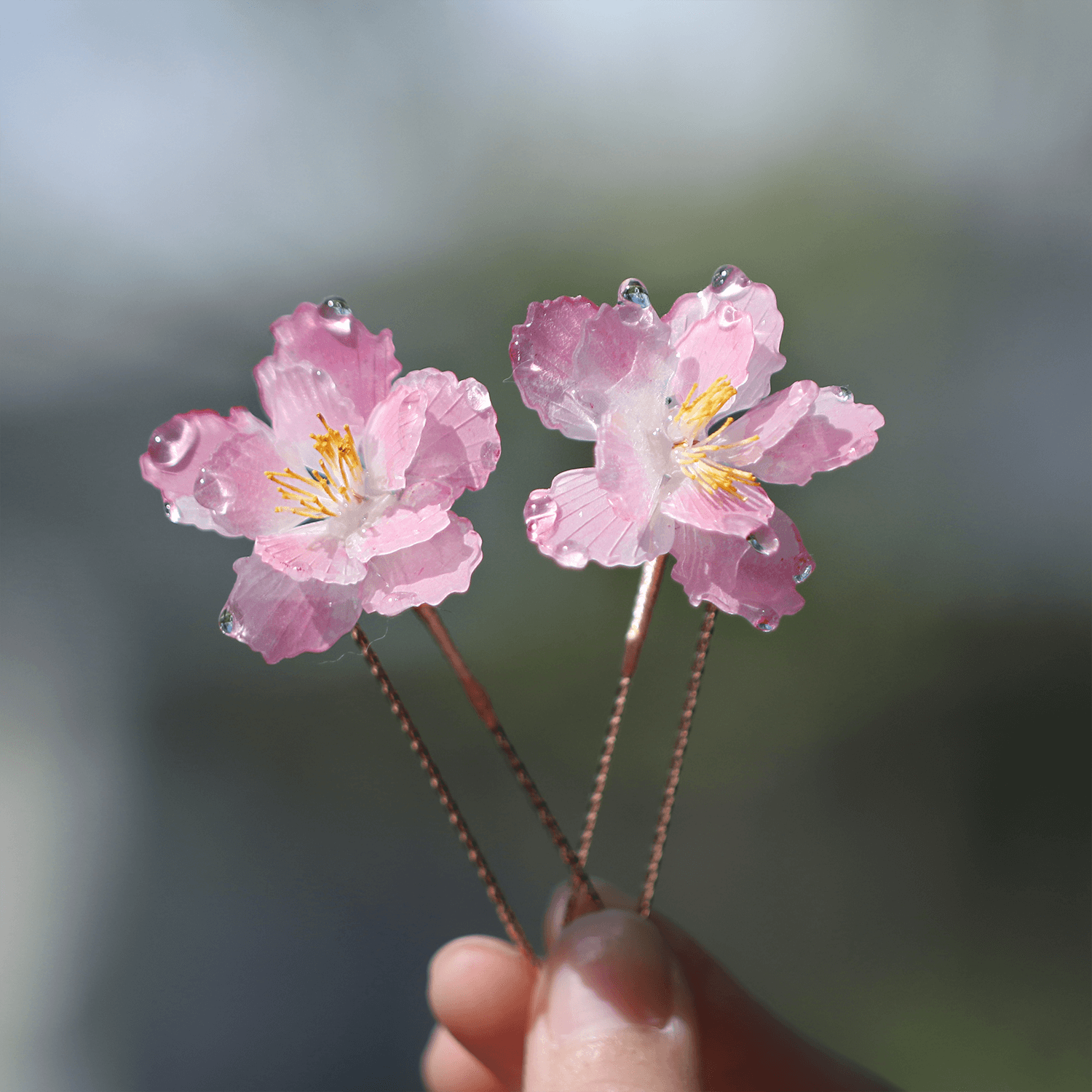 Rose Poppy Hair Pins (2 - Pieces)HAIRJewelryBlossomuniqueflowerearringsgiftforhermothergiftdaughtergiftbirthdaygiftanniversarygift