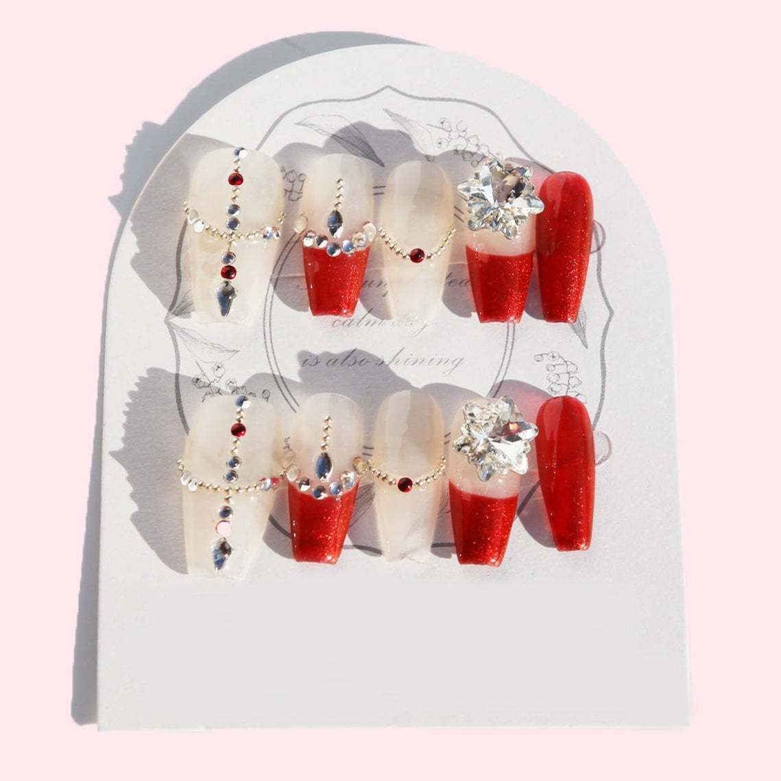 Ruby Starlight Festive Glam NailsJewelryBlossomuniqueflowerearringsgiftforhermothergiftdaughtergiftbirthdaygiftanniversarygift