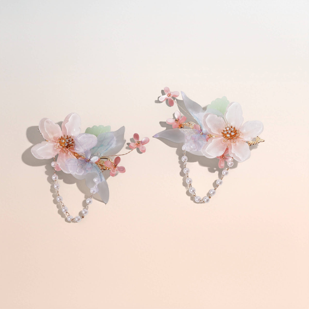Sakura Blossom Pearl Dangle Clips (2-Piece Set) Hair Clips JewelryBlossom flowerjewelry weddingjewelry bridaljewelry weddinggift bridemaidgiftgiftforher mothergift daughtergift birthdaygift anniversarygi