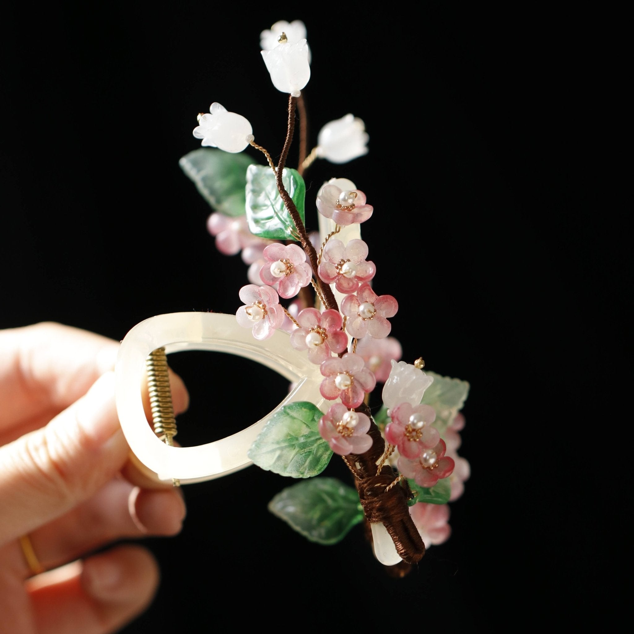 Sakura Mist Garden Hair Clawhair clawsJewelryBlossomuniqueflowerearringsgiftforhermothergiftdaughtergiftbirthdaygiftanniversarygift