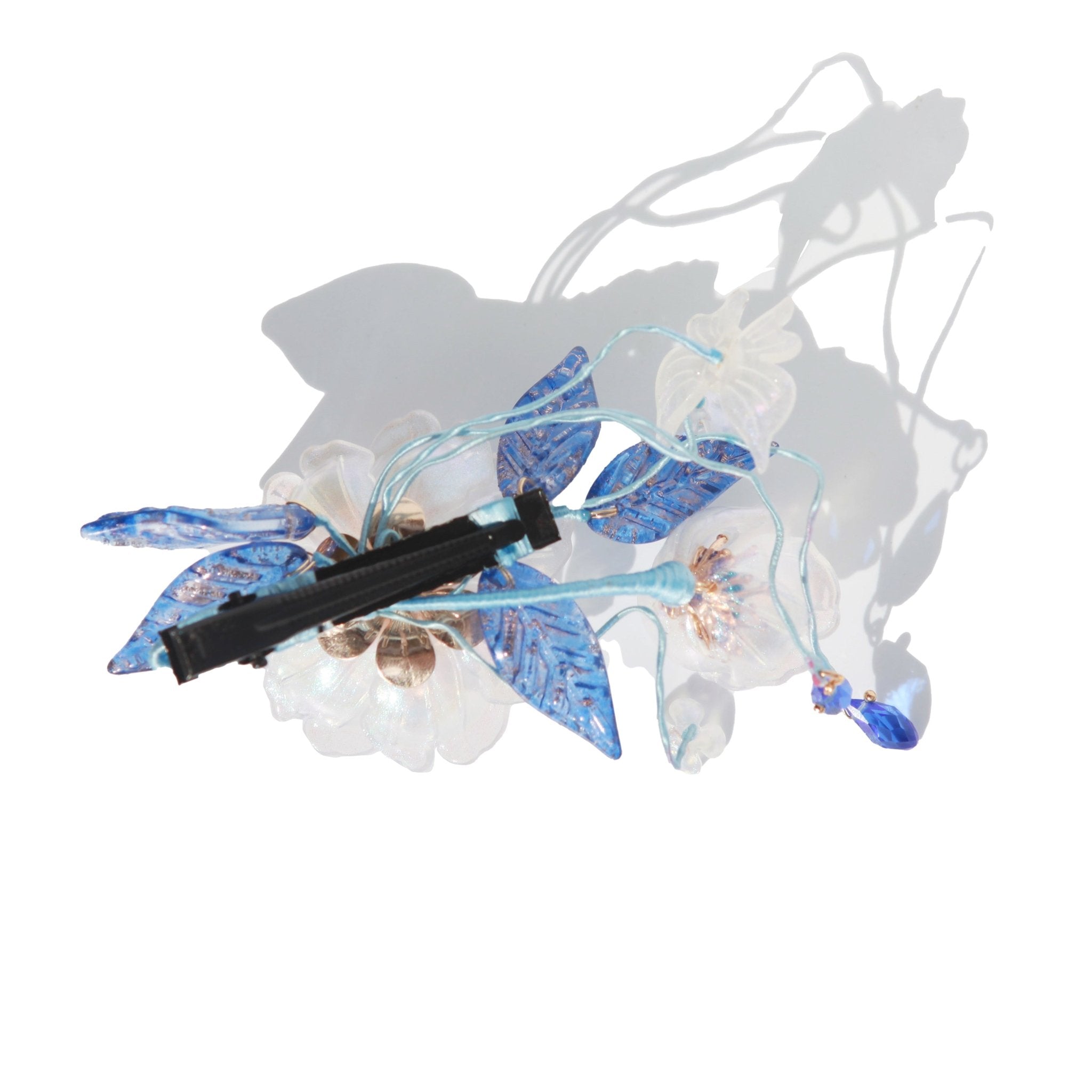 Sapphire Anemone Rose Hair ClipHair ClipsJewelryBlossomuniqueflowerearringsgiftforhermothergiftdaughtergiftbirthdaygiftanniversarygift