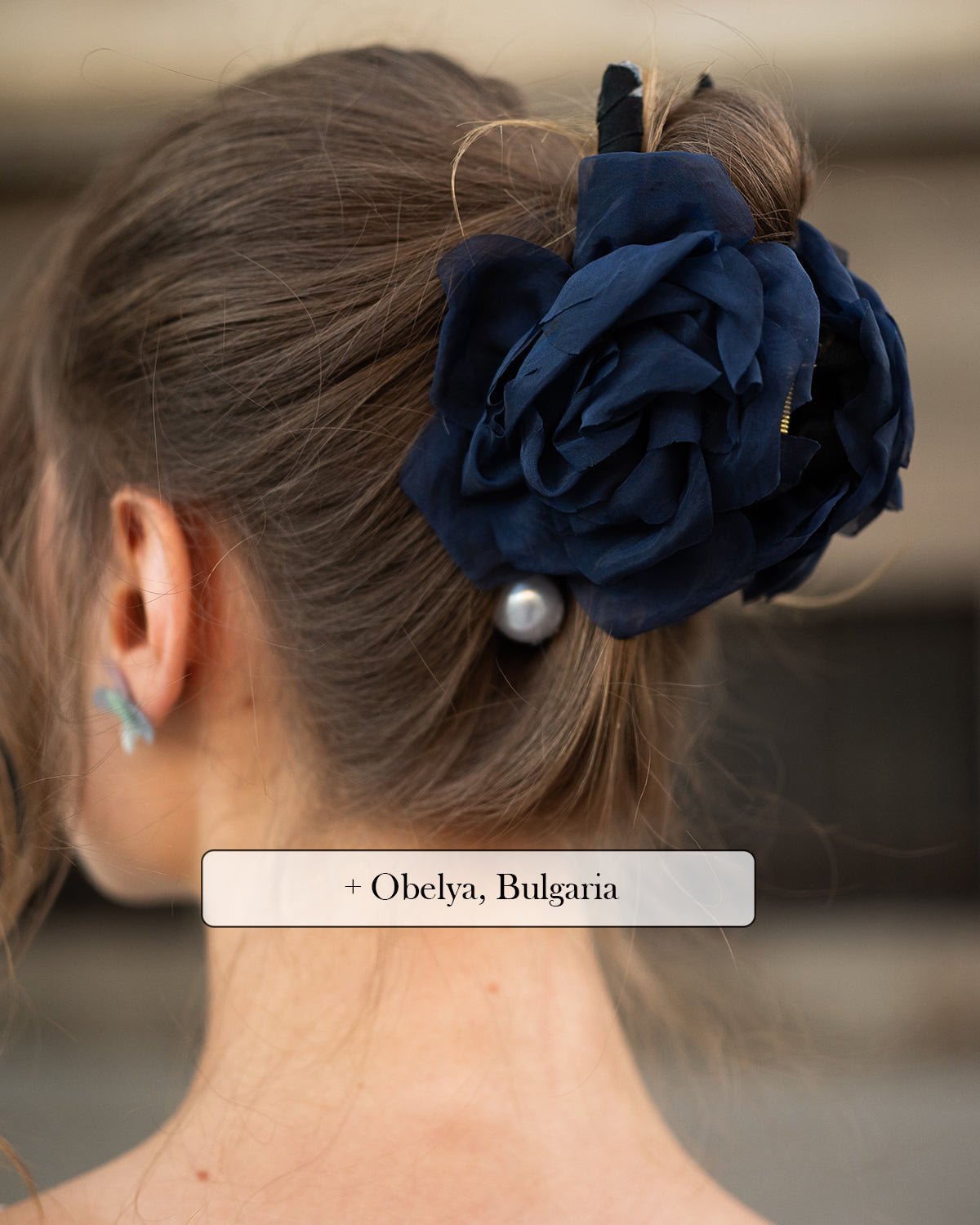 Sapphire Camellia Organza Hair Clawhair clawsJewelryBlossomuniqueflowerearringsgiftforhermothergiftdaughtergiftbirthdaygiftanniversarygift