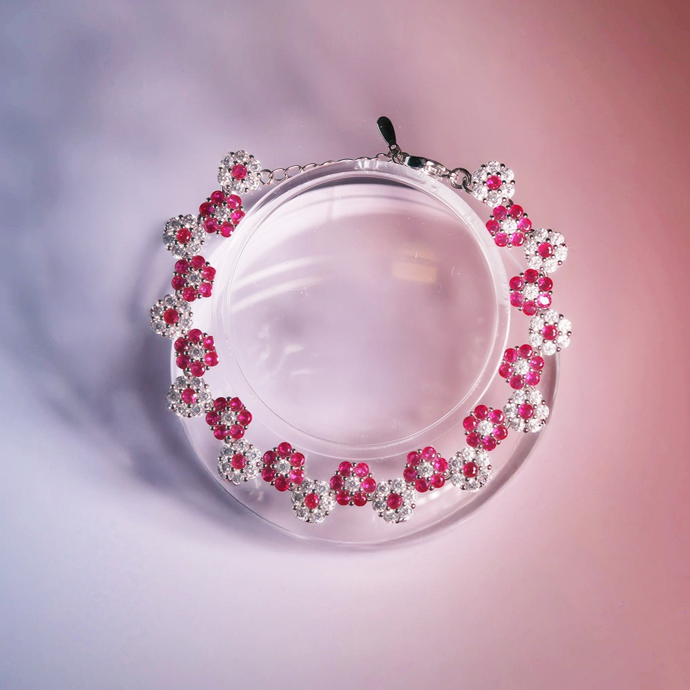 Scarlet Bloom Crystal BraceletBraceletJewelryBlossomuniqueflowerearringsgiftforhermothergiftdaughtergiftbirthdaygiftanniversarygift