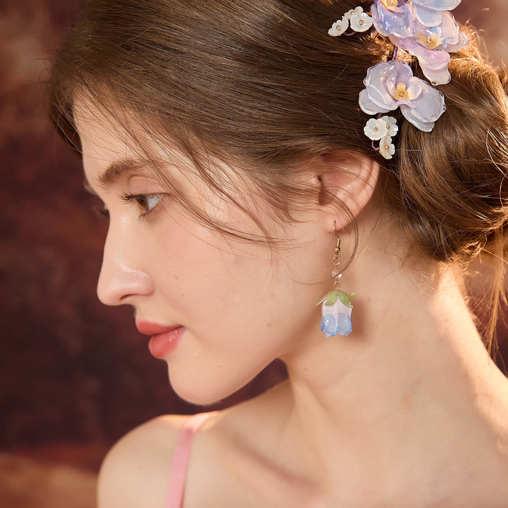 Sky Blue Lily of Valley Drop EarringsEarringsJewelryBlossomuniqueflowerearringsgiftforhermothergiftdaughtergiftbirthdaygiftanniversarygift